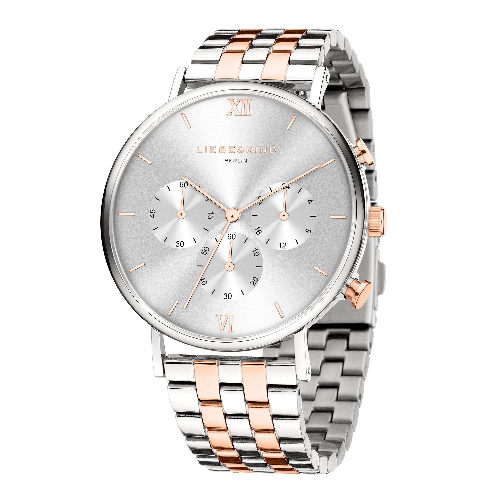 Liebeskind Berlin Chronograph Modern Chronograph LT-0430-MC, Quarzuhr, Armbanduhr, Damenuhr, Edelstahlarmband, analog