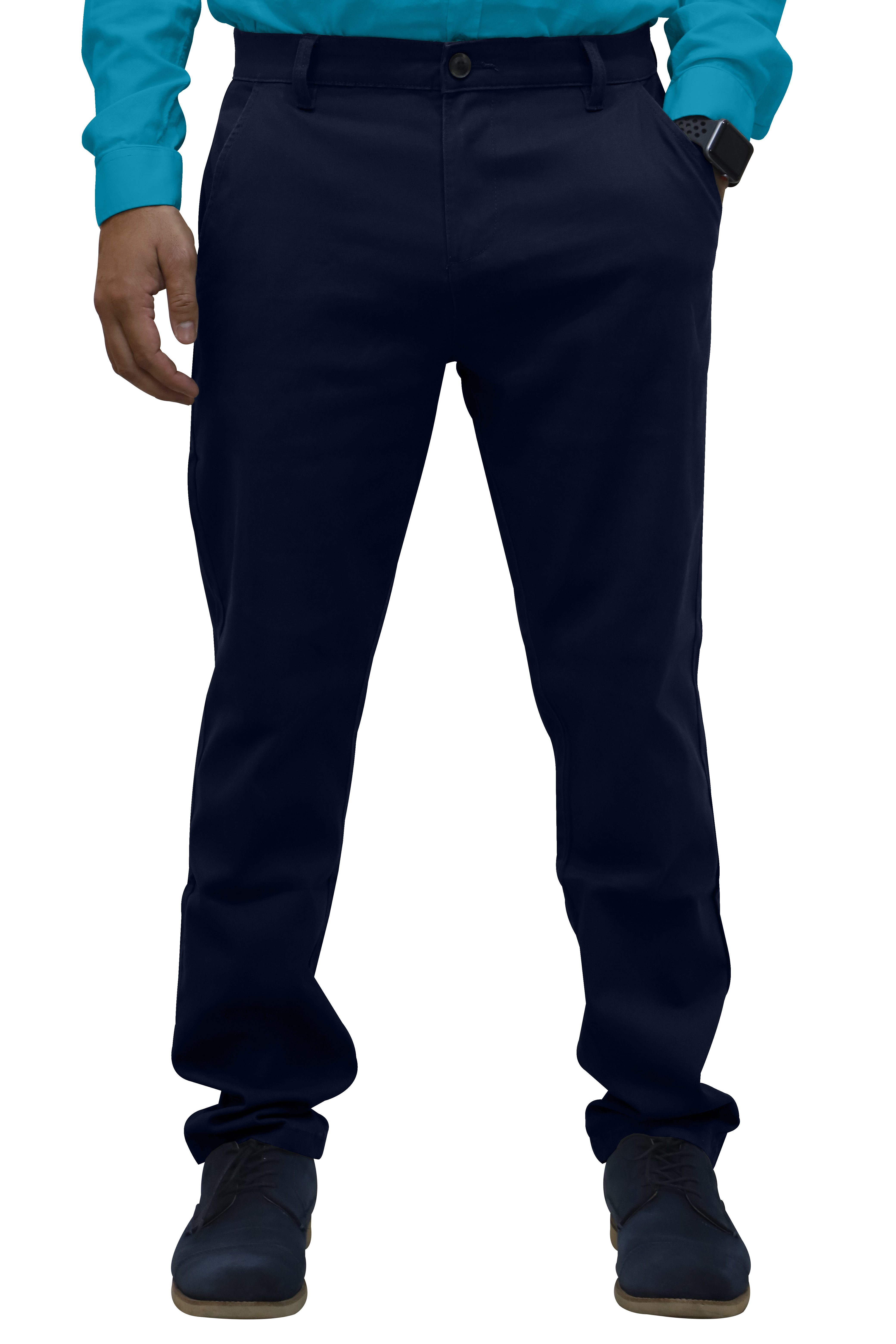 BlauerHafen Chinohose Herren Regular Fit Stretch-Baumwollhose Navy Chino 30"-40" Relaxed Casual