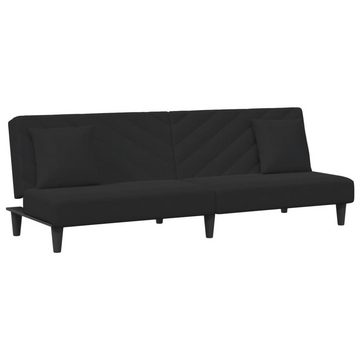 vidaXL Sofa 2-tlg. Sofagarnitur mit Kissen Schwarz Samt