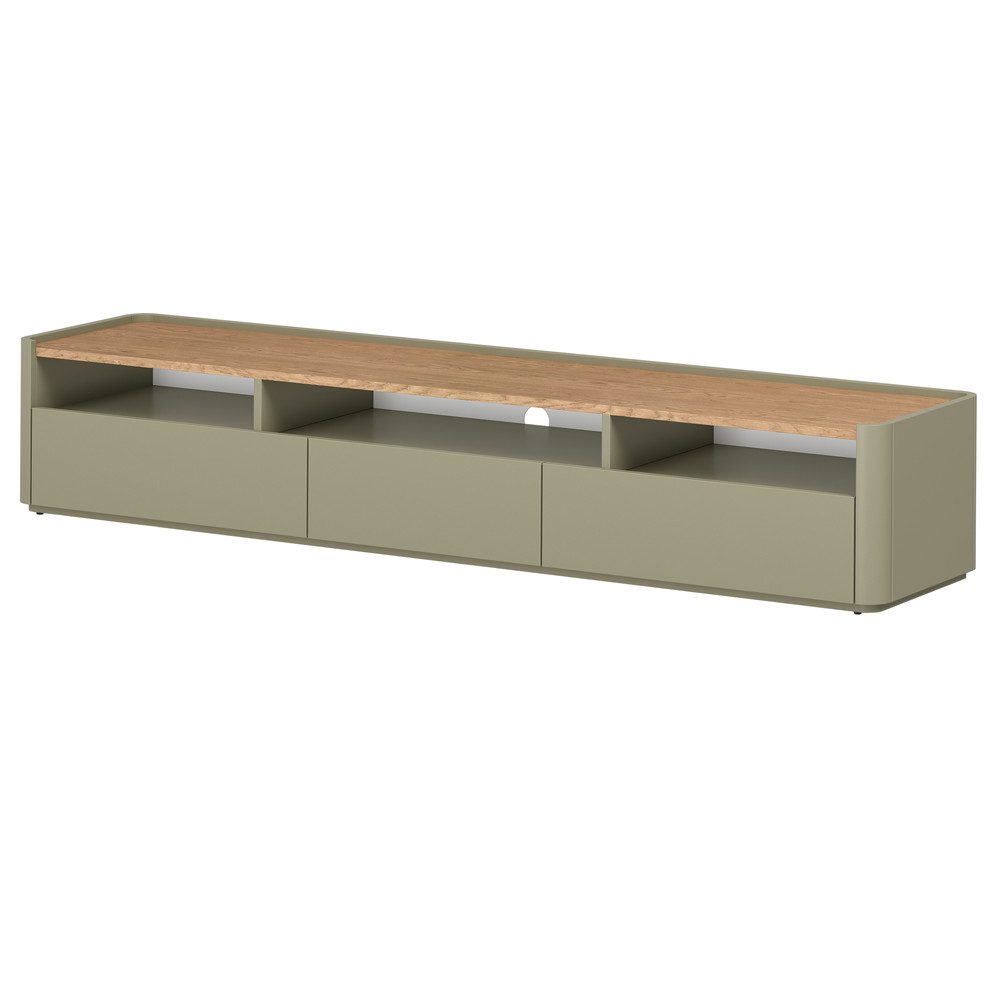 Lomadox Lowboard ELOY-141, Grün Eiche Dekor 200 cm grifflos modern