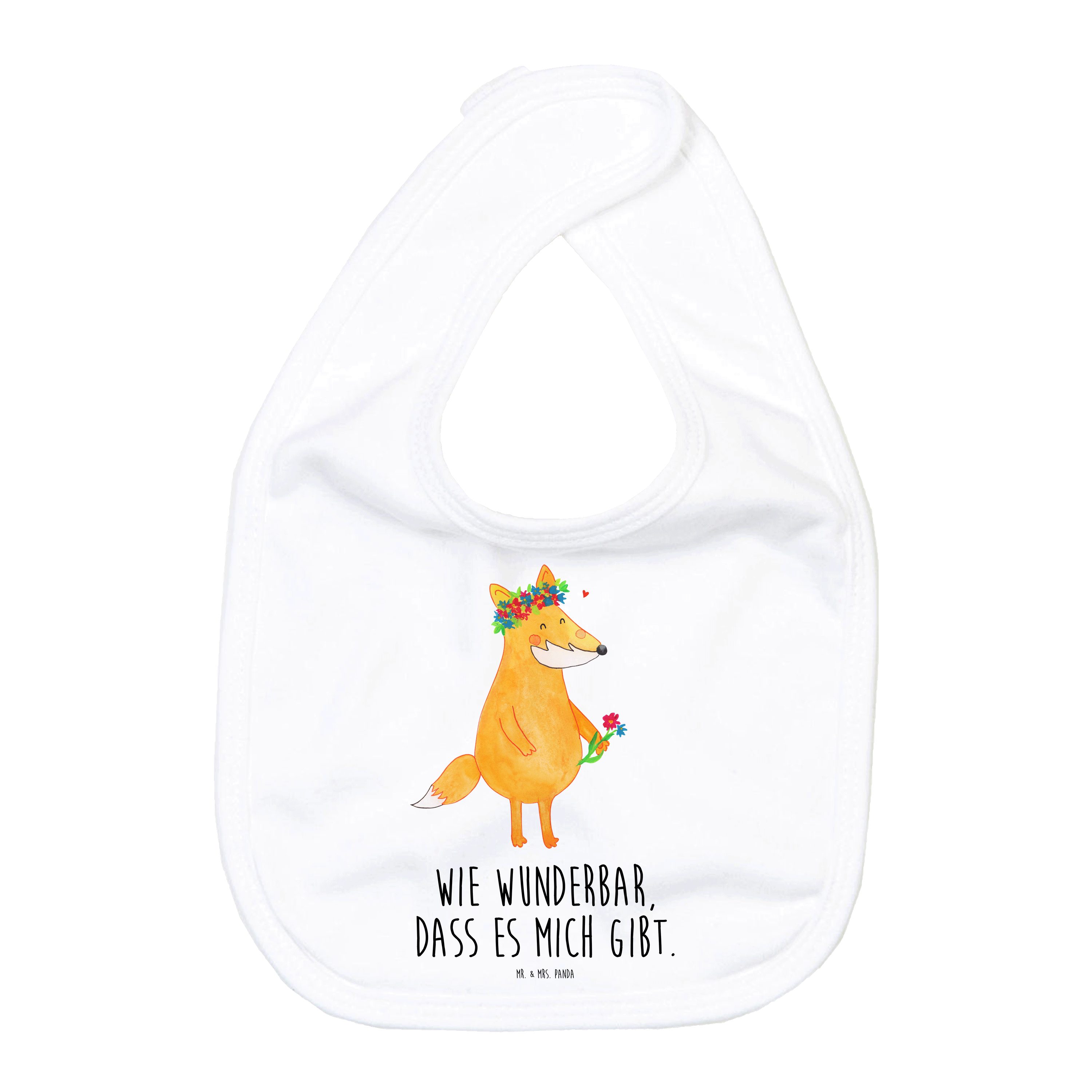 Tragetuch Fuchs Blumen - Weiß - Geschenk, Geschenkidee für Babyparty, Babygesch