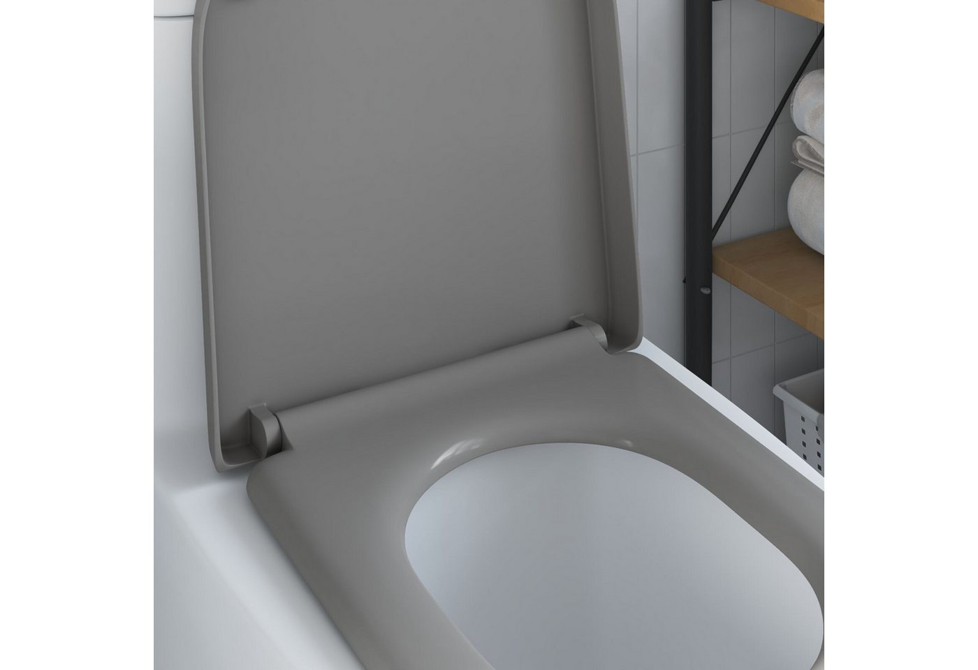 Thumbnail - vidaXL WC-Sitz Toilettensitz Quick Release Absenkautomatik Duroplast Grau (1-St)
