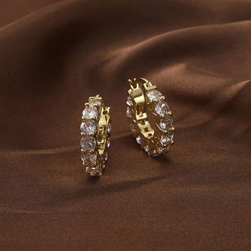 LAKKEC Paar Ohrhänger Stilvoll Metall Kreis Strass Ohrringe Damenschmuck Braut-Ohrringe, Geeignet für Hochzeiten, Partys