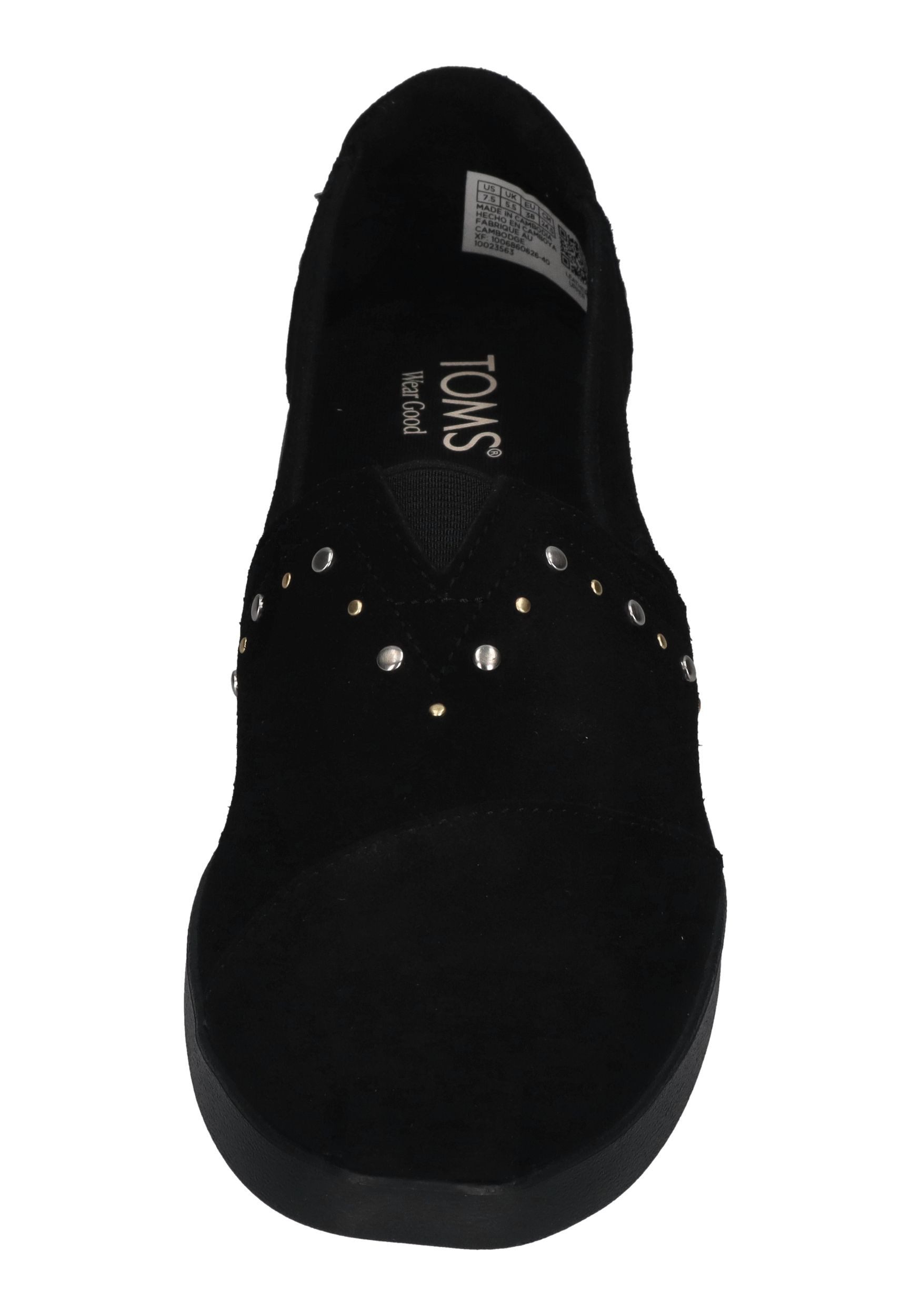TOMS ALPARGATA PLUS Espadrille Black Suede Studs
