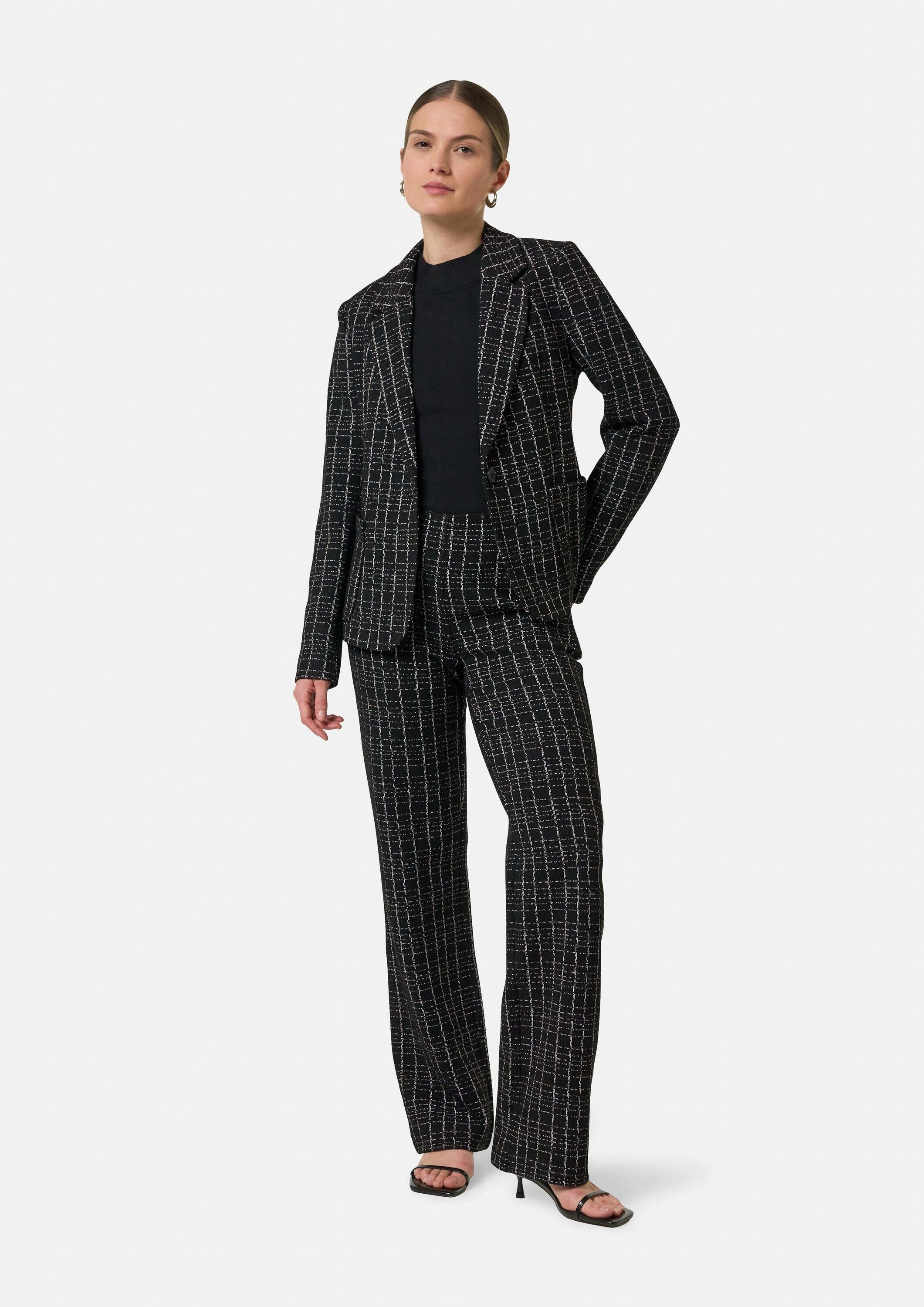 comma Chinos Hose Karierte Hose aus Bouclé-Jersey – Bild 5 von 5