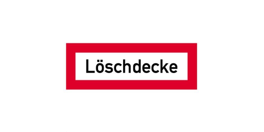 König Werbeanlagen Hinweisschild Aufkleber Löschdecke, Folie, 210x74 mm