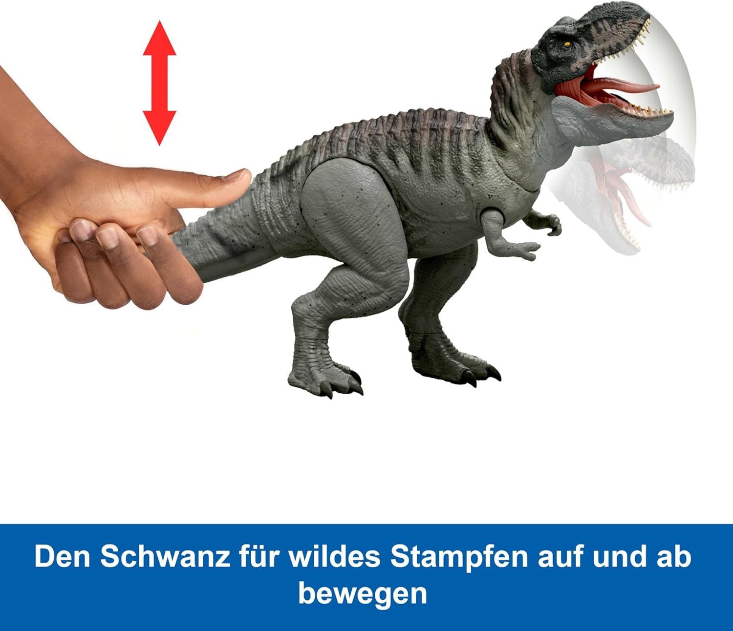 JURASSIC WORLD BRÜLLKOMMANDO Tyrannosaurus Rex Dinosaurierfigur Aufnahme Und