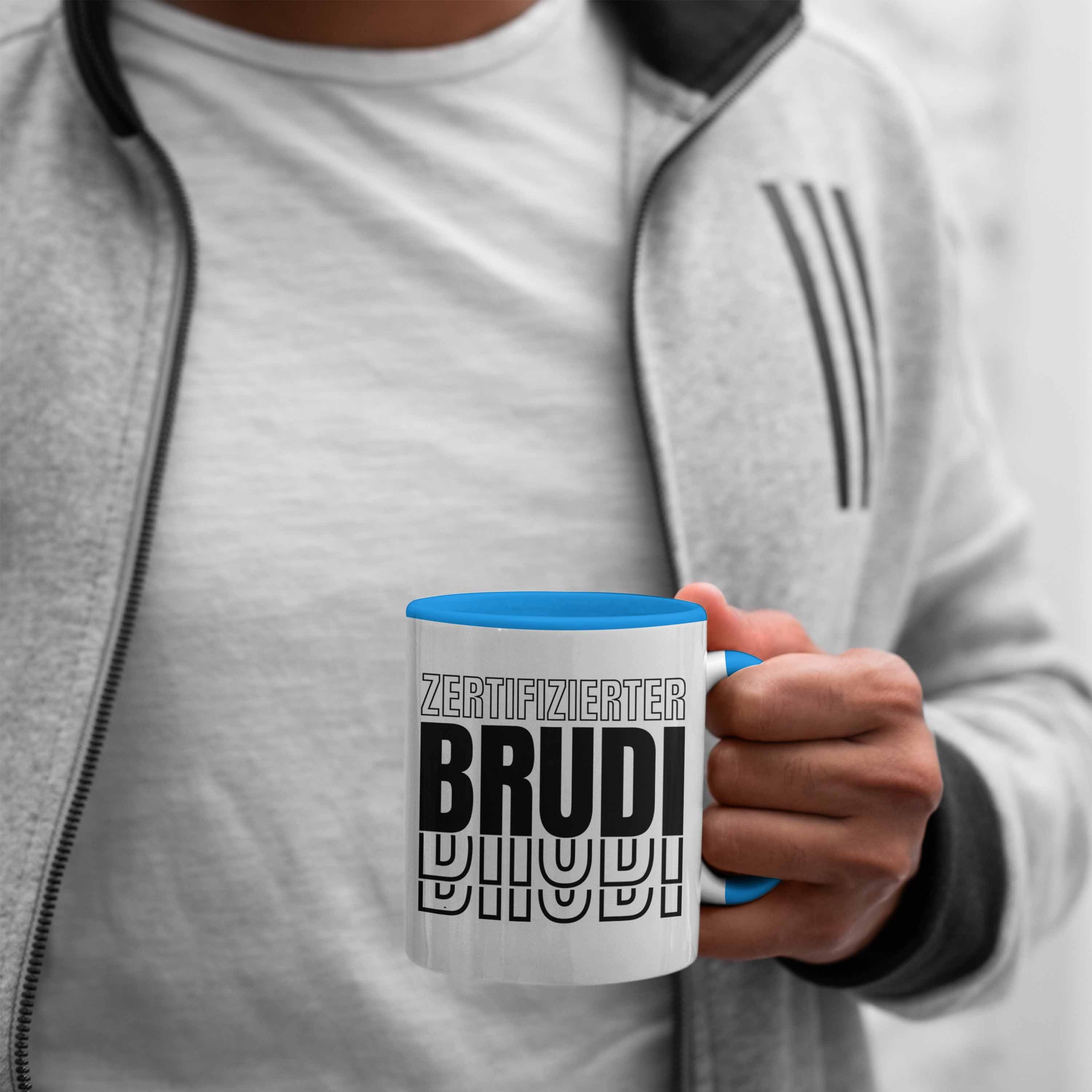 Trendation Bruder Beste Freund Tasse Geschenkidee Zertifizierter Spruch Brudi Weiss Bro Tasse - Trendation Geschenk