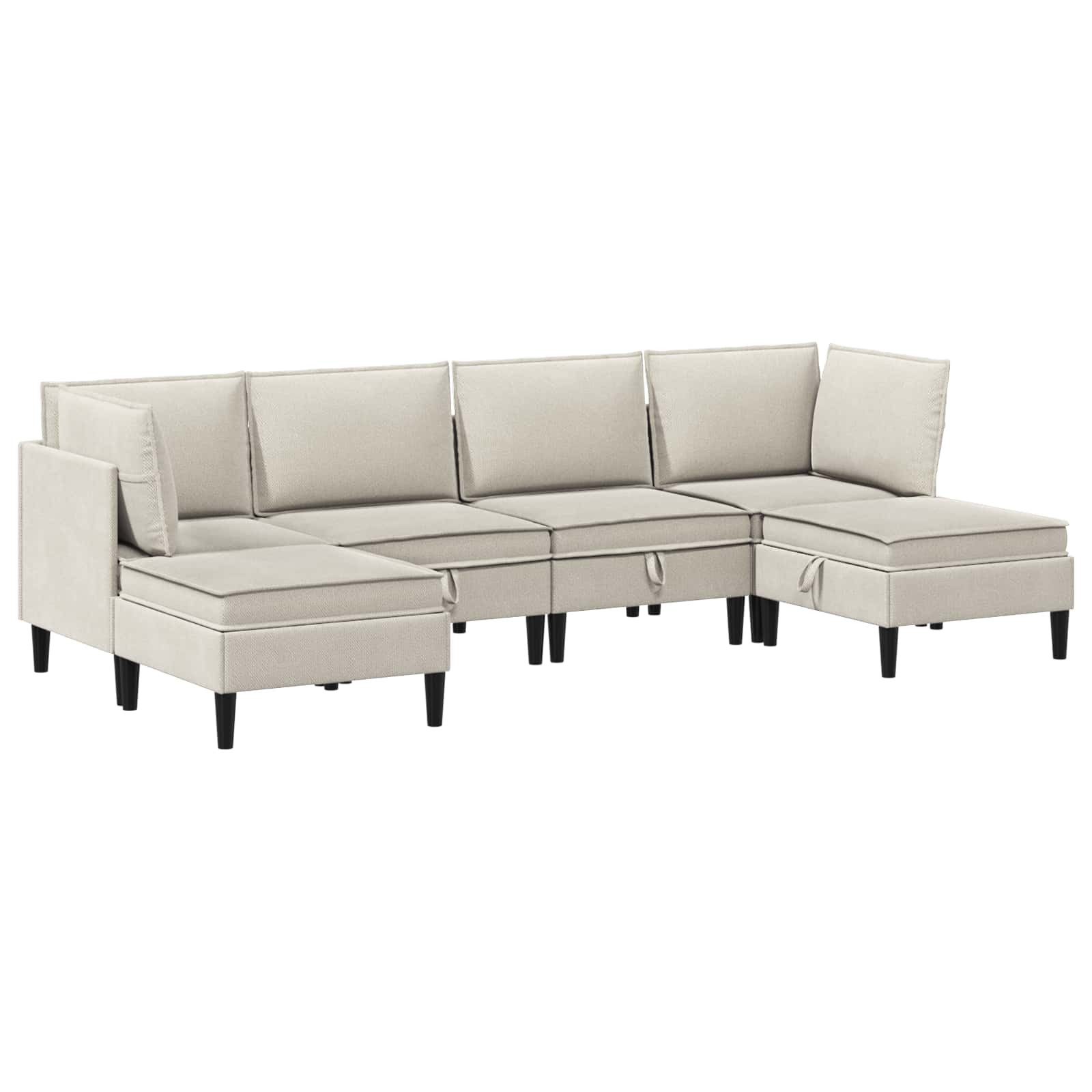 vidaXL Sofa Wohnzimmergarnitur 6 pcs Hafer Stoff, 6 Teile