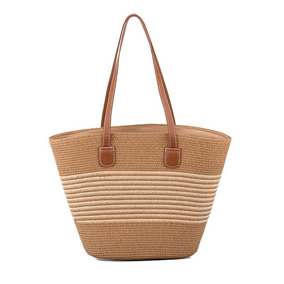Coonoor Strandtasche Strohtaschen für Damen, Gewebte Strandtasche, Lässige Boho Große, Schultertasche Handtasche für Urlaub und Ferien