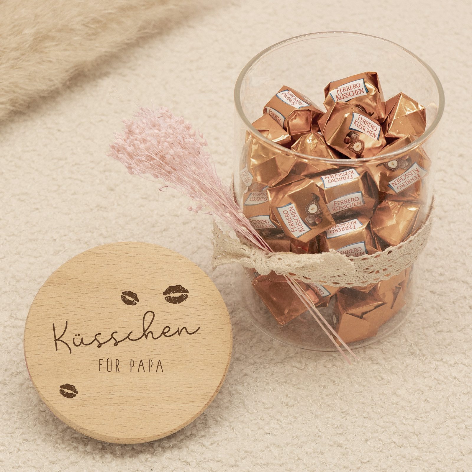 hellomini Geschenkbox Vorratsglas Gravur Küsschen für günstig online kaufen