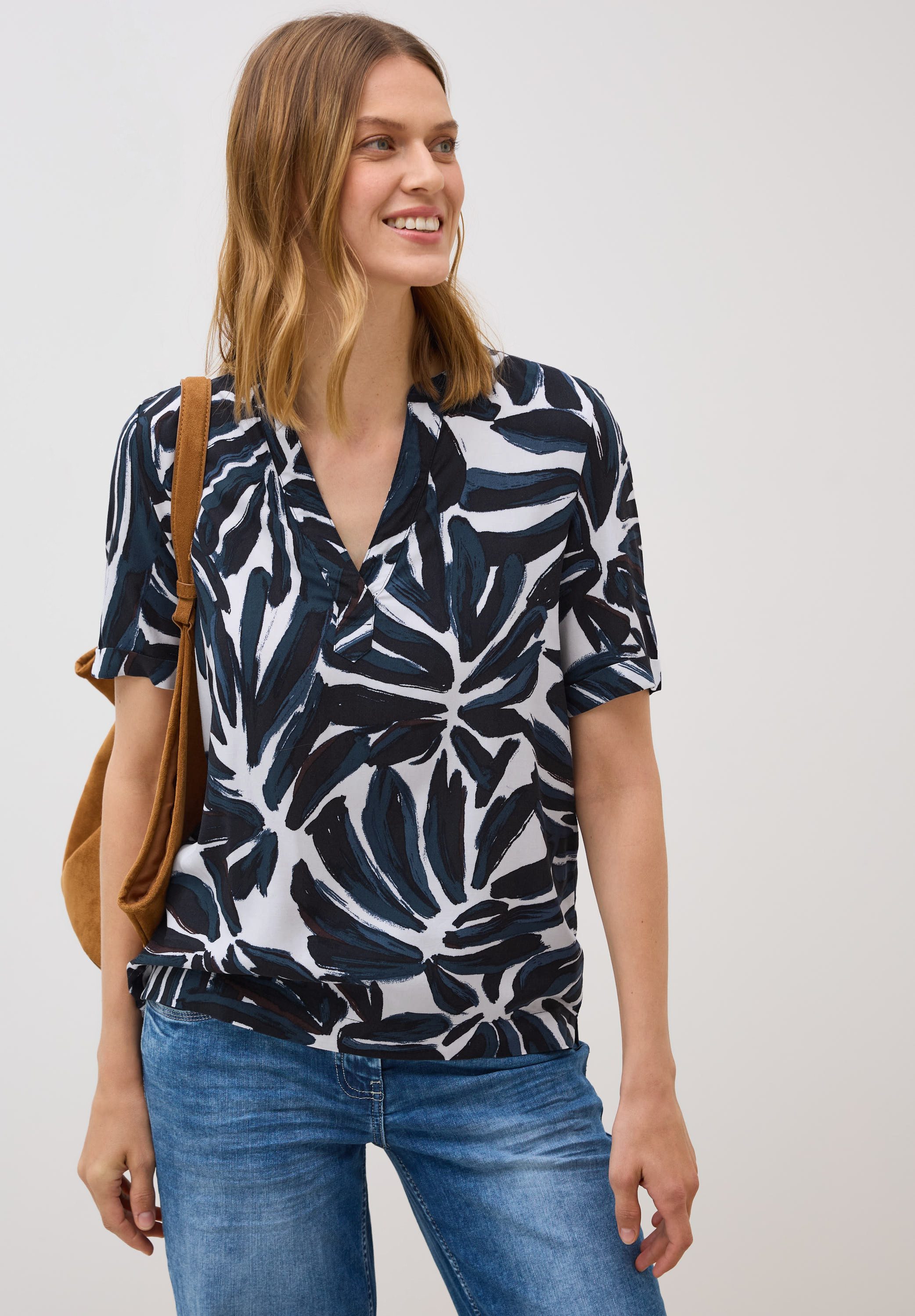 CECIL Shirtbluse Split Neck Tunika mit günstig online kaufen