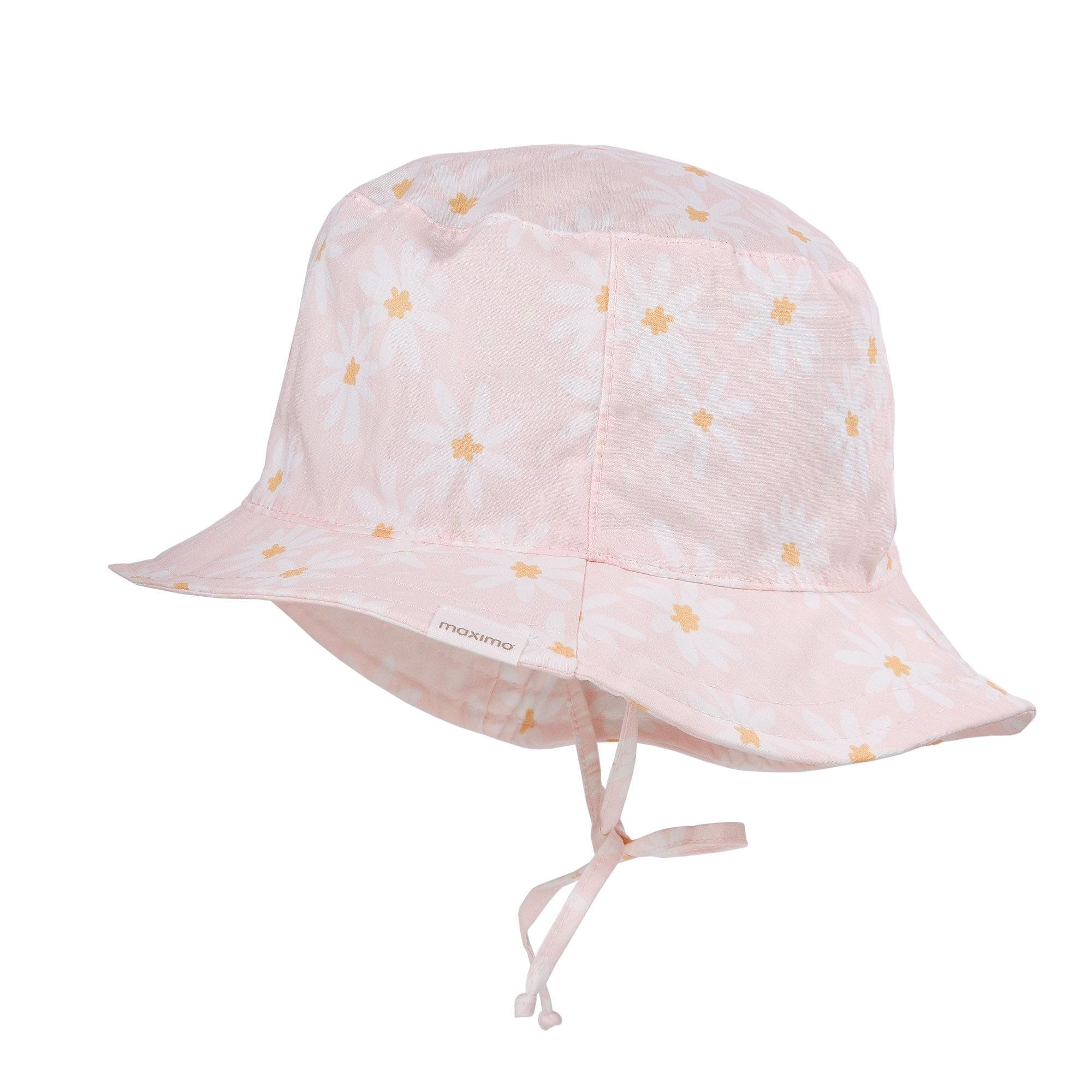 MAXIMO Sonnenhut (1-St) rosa, Gänseblümchen-Motiv, Bindeband, Webstoff, Mädchen