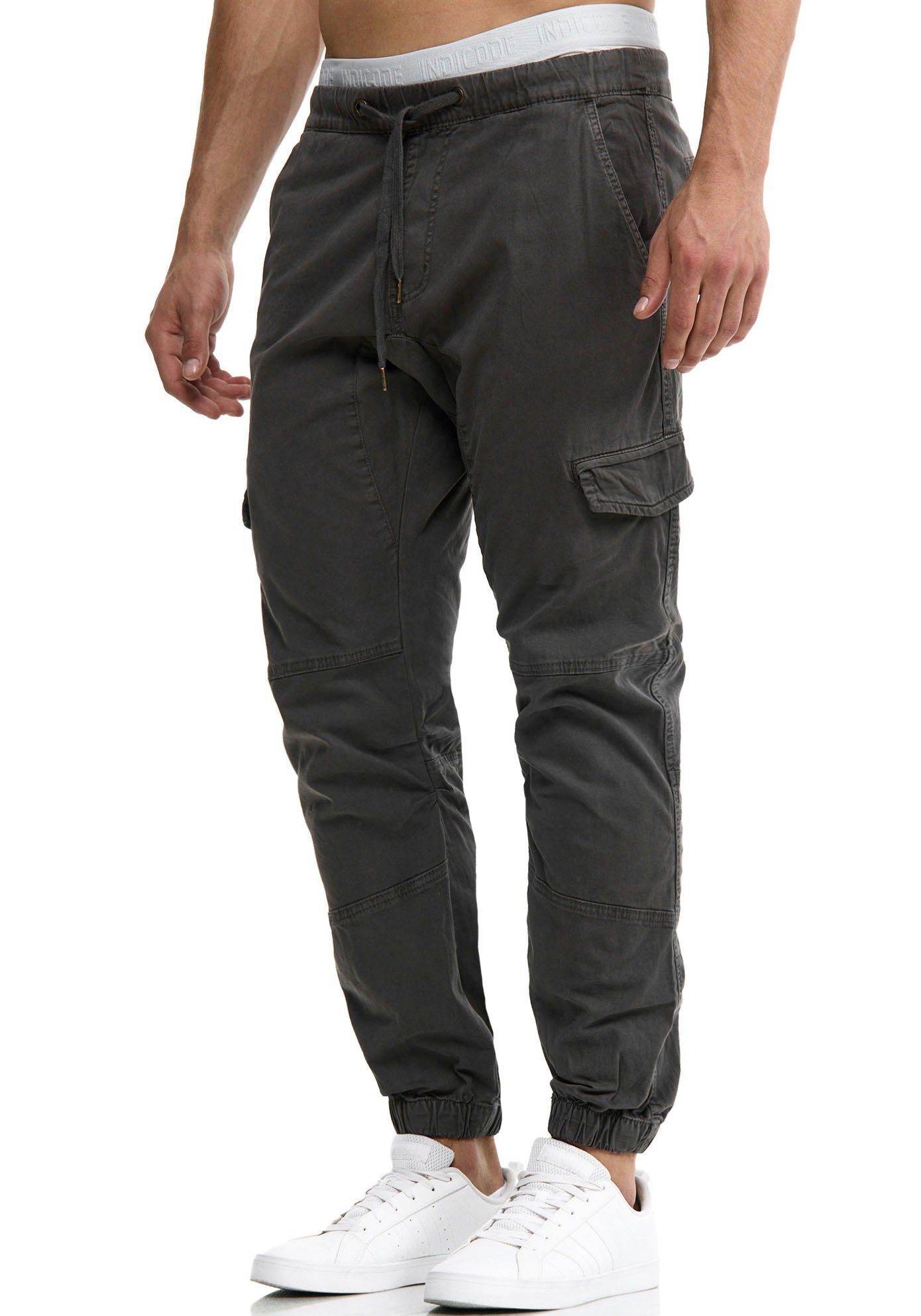 Indicode Cargohose INLevi mit seitlichen Cargotaschen und elastischen Bündchen