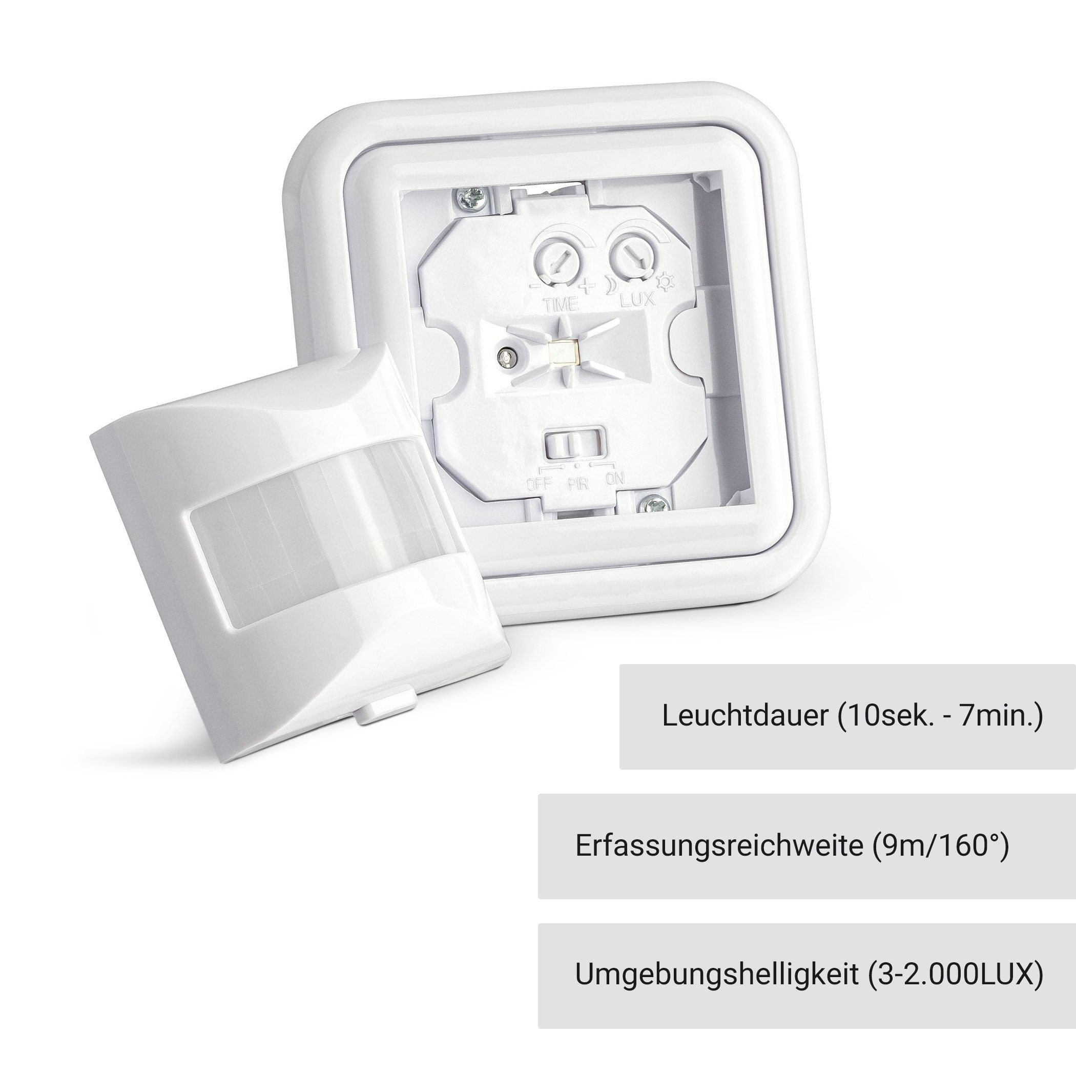 SEBSON Bewegungsmelder Bewegungsmelder Innen Unterputz, LED geeignet, Sensor programmierbar, (1-St)