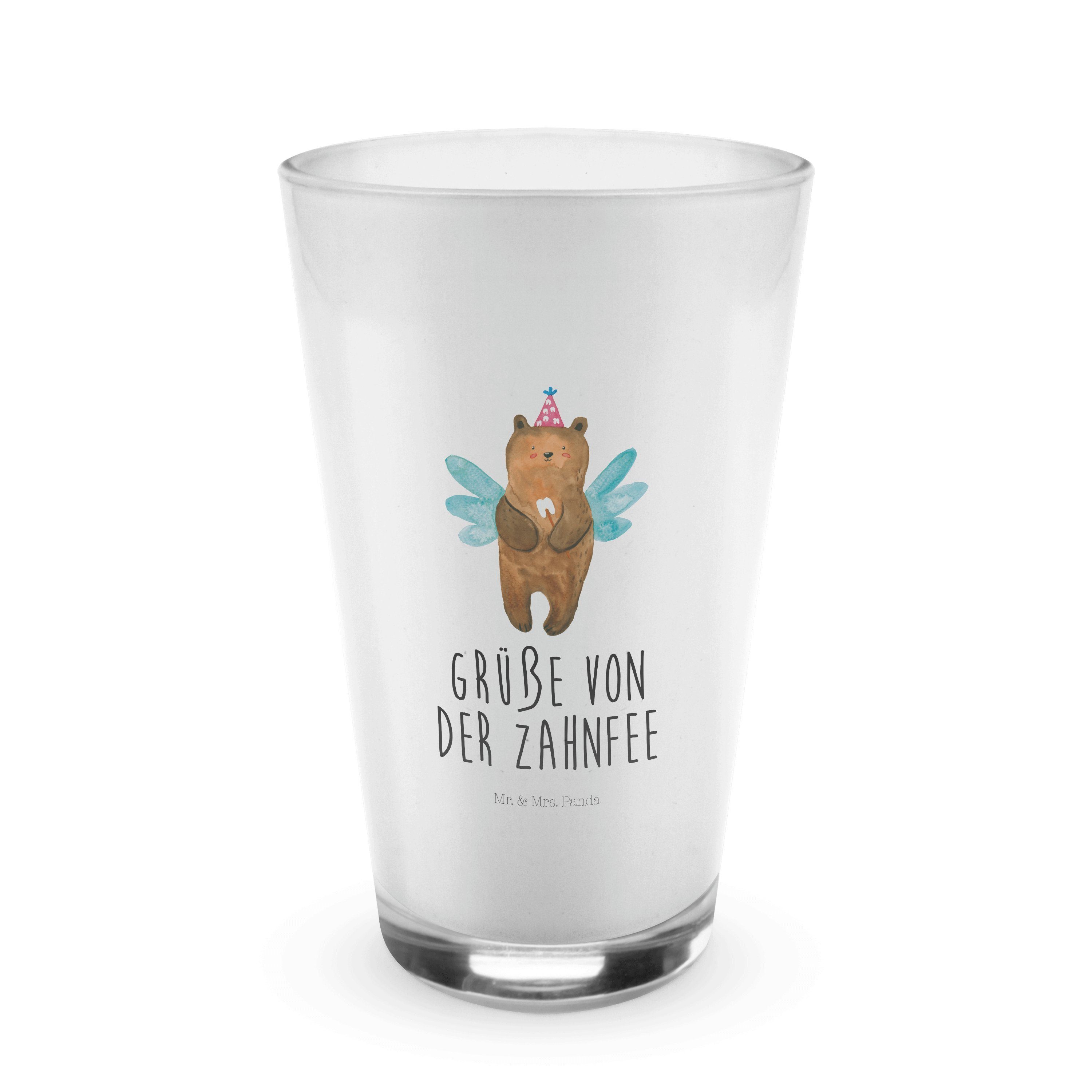 Mr. & Mrs. Panda Glas Zahnfee Bär - Transparent - Geschenk, Teddy, Milchzahn, Latte Macchia, Premium Glas