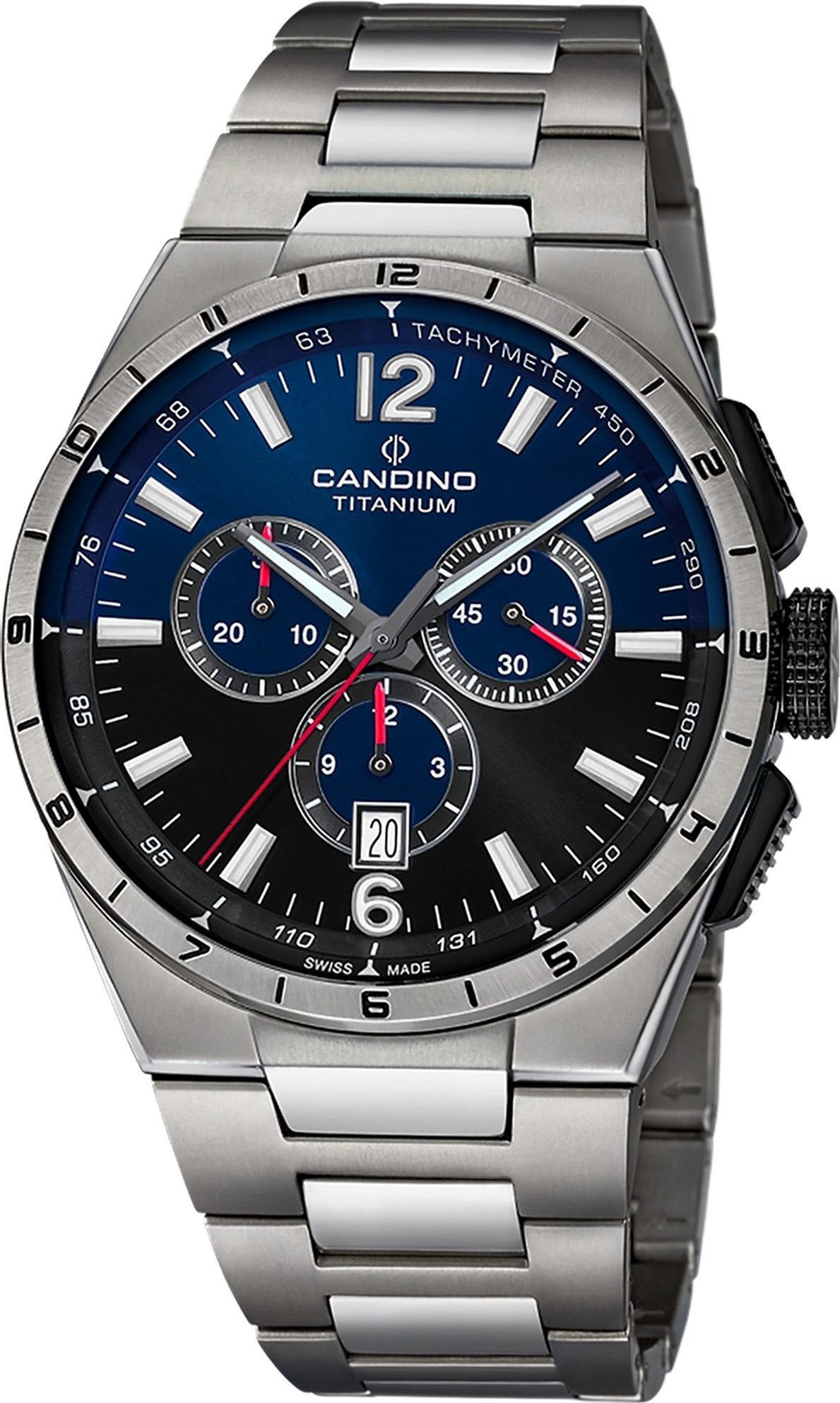 Chronograph Candino Herrenuhr Titan grau Candino