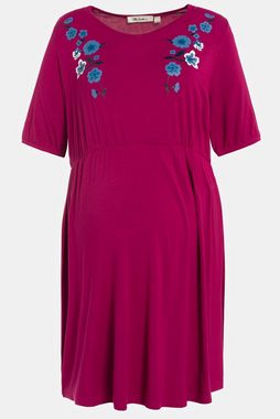 Ulla Popken Jerseykleid Bellieva-Kleid Jersey V-Ausschnitt Halbarm