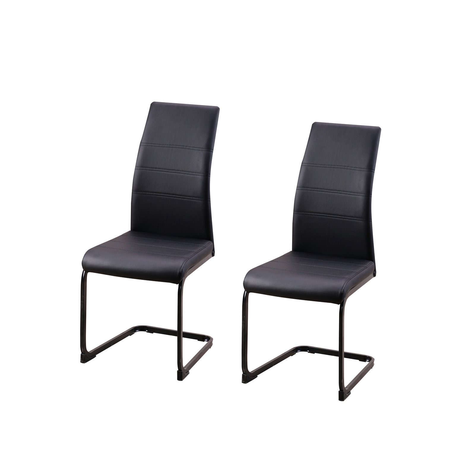 Freischwinger Schwingstuhl SallyP PU Schwarz
