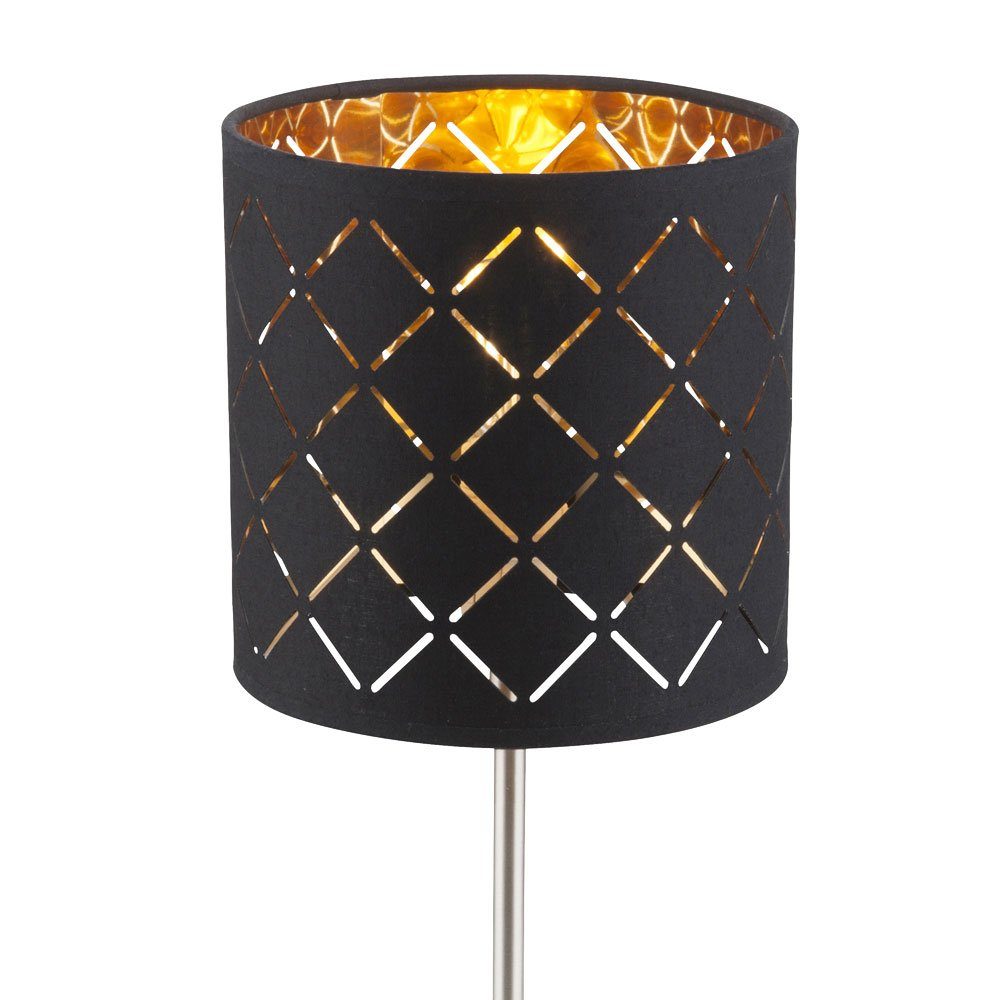 gold Tischleuchte, etc-shop Leuchtmittel LED Schalter Lampe Lese Textil Tisch schwarz Zimmer inklusive, im- Wohn Leuchte Warmweiß,