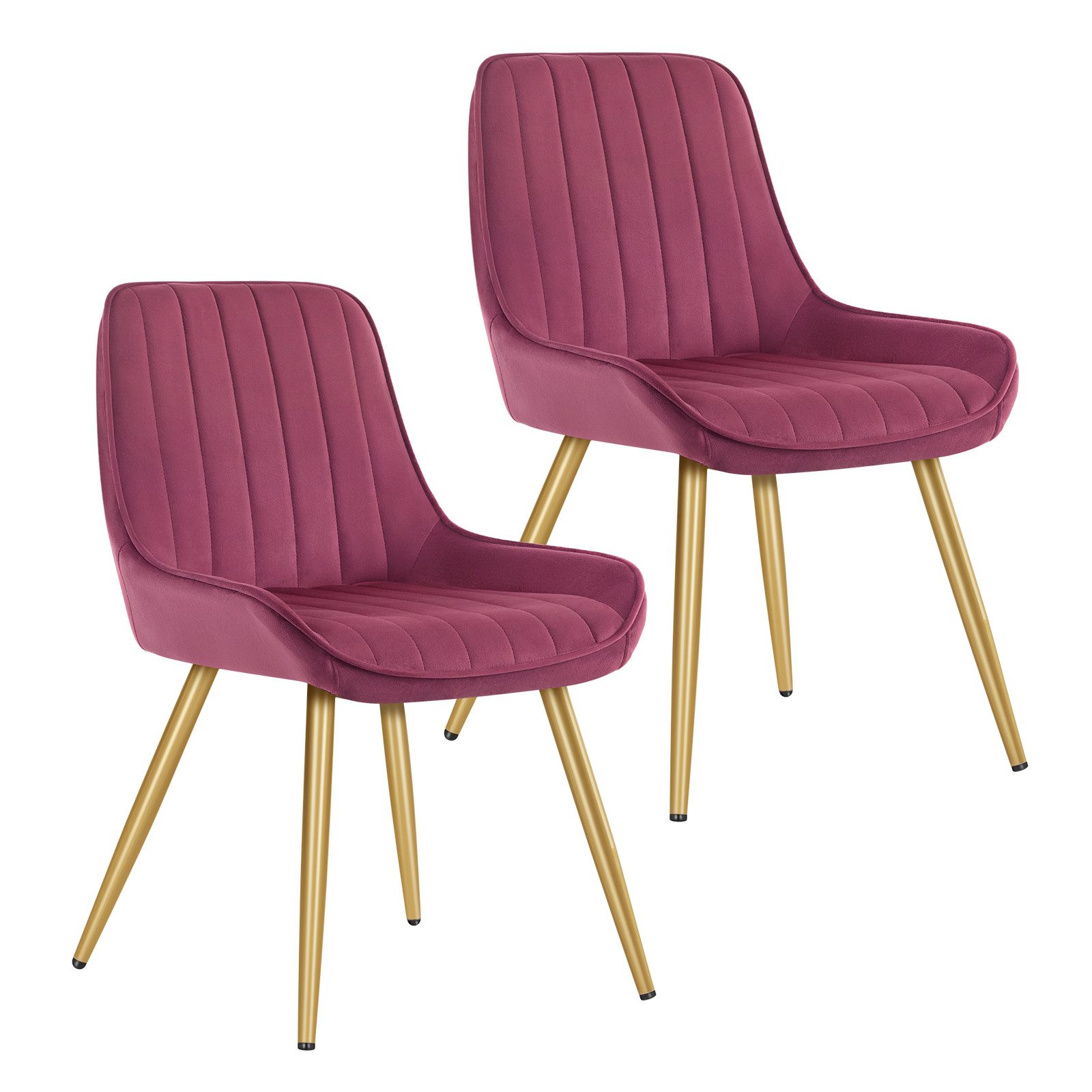 EUGAD Esszimmerstuhl (2 St), Retro, Sitzfläche aus Samt, mit Metallbeine günstig online kaufen