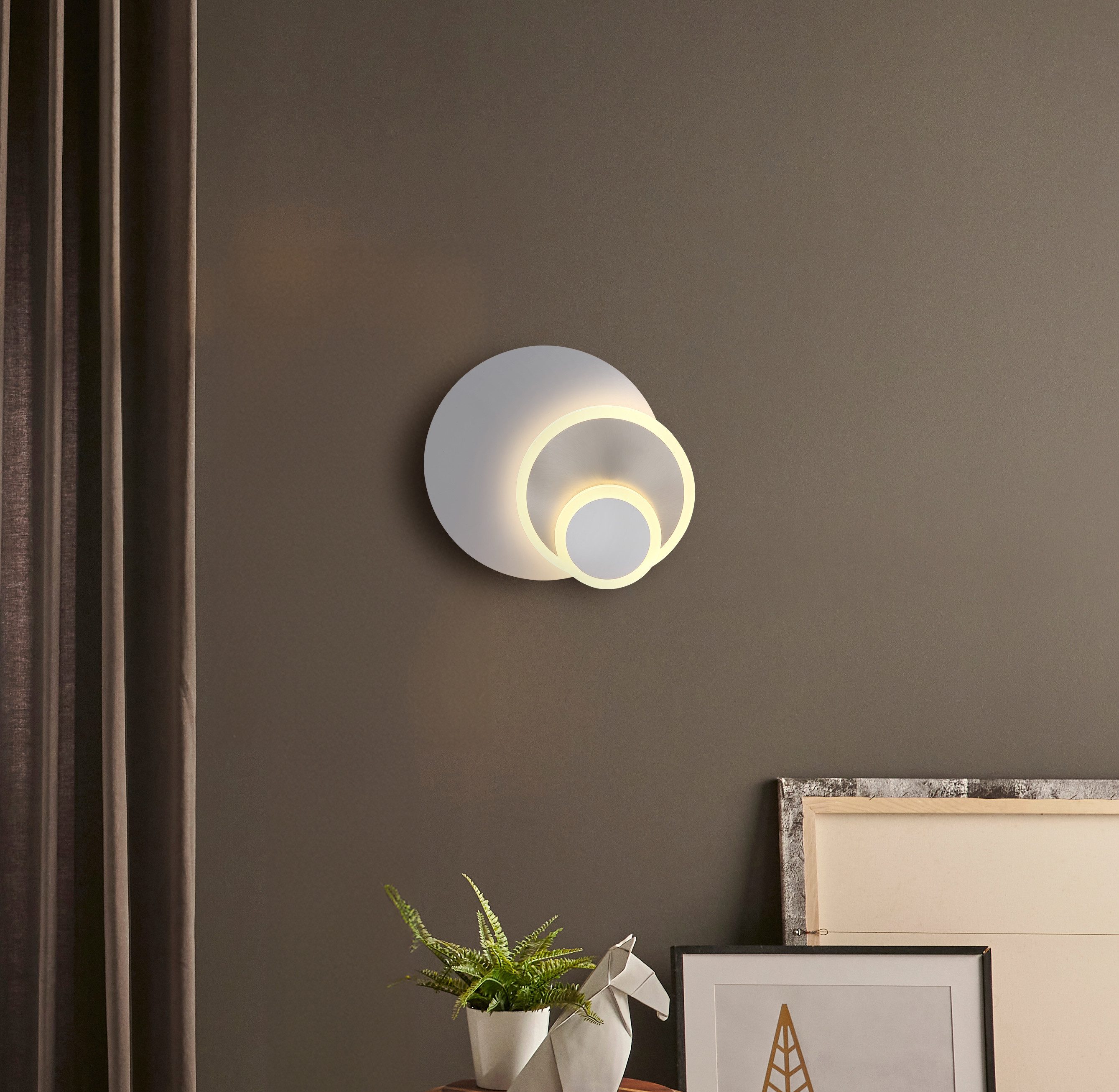 GLOBO LIGHTING Wandleuchte ODONELL, LED fest integriert, Warmweiß, Bewegliche Wandleuchte für Wohn- & Schlafzimmer