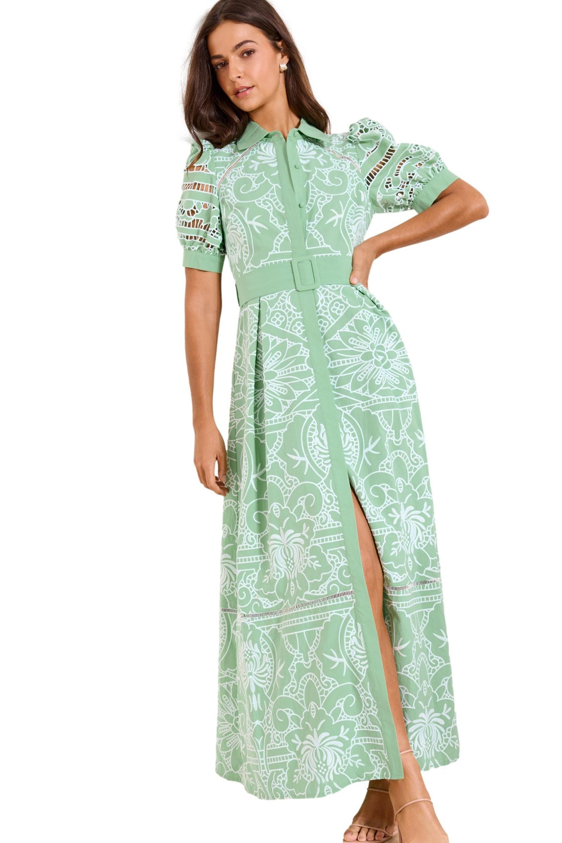 LIPSY Midikleid Lipsy Premium Maxi-Hemdkleid mit Gürtel, Regular (1-tlg)