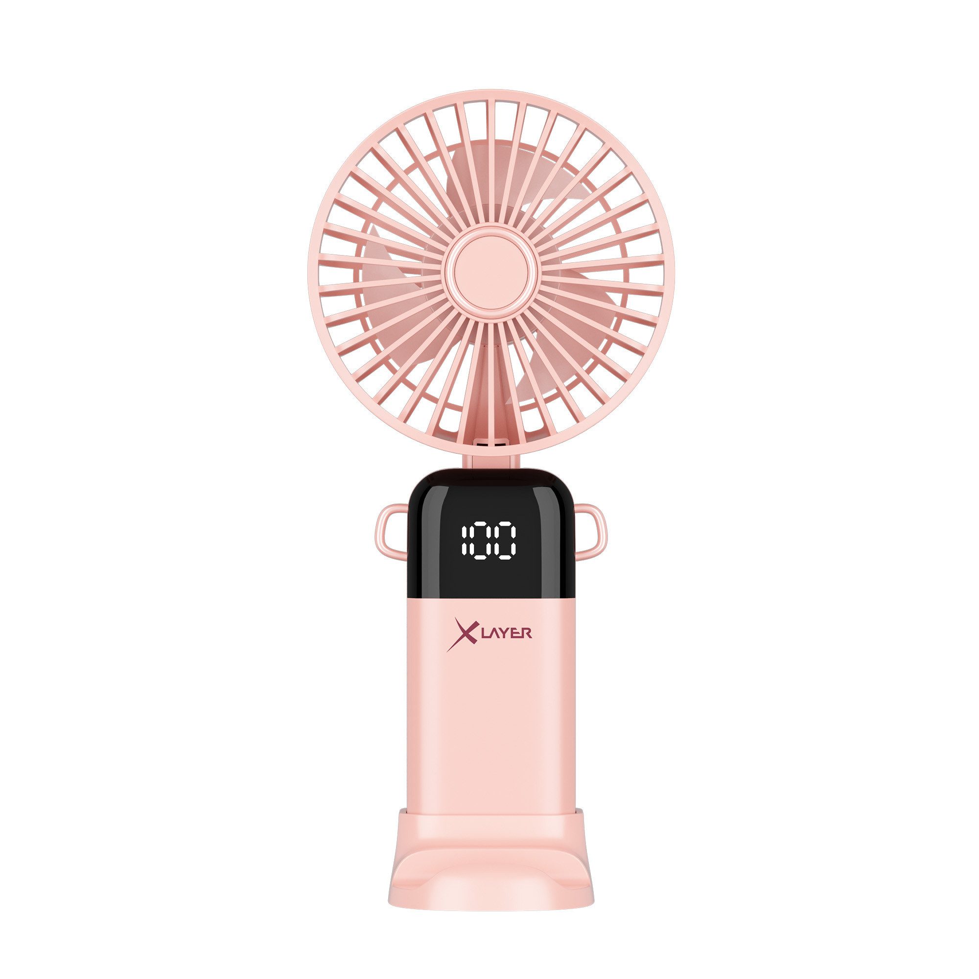 XLAYER Handventilator Handventilator klappbar/wiederaufladbar mit Smartphonehalterung