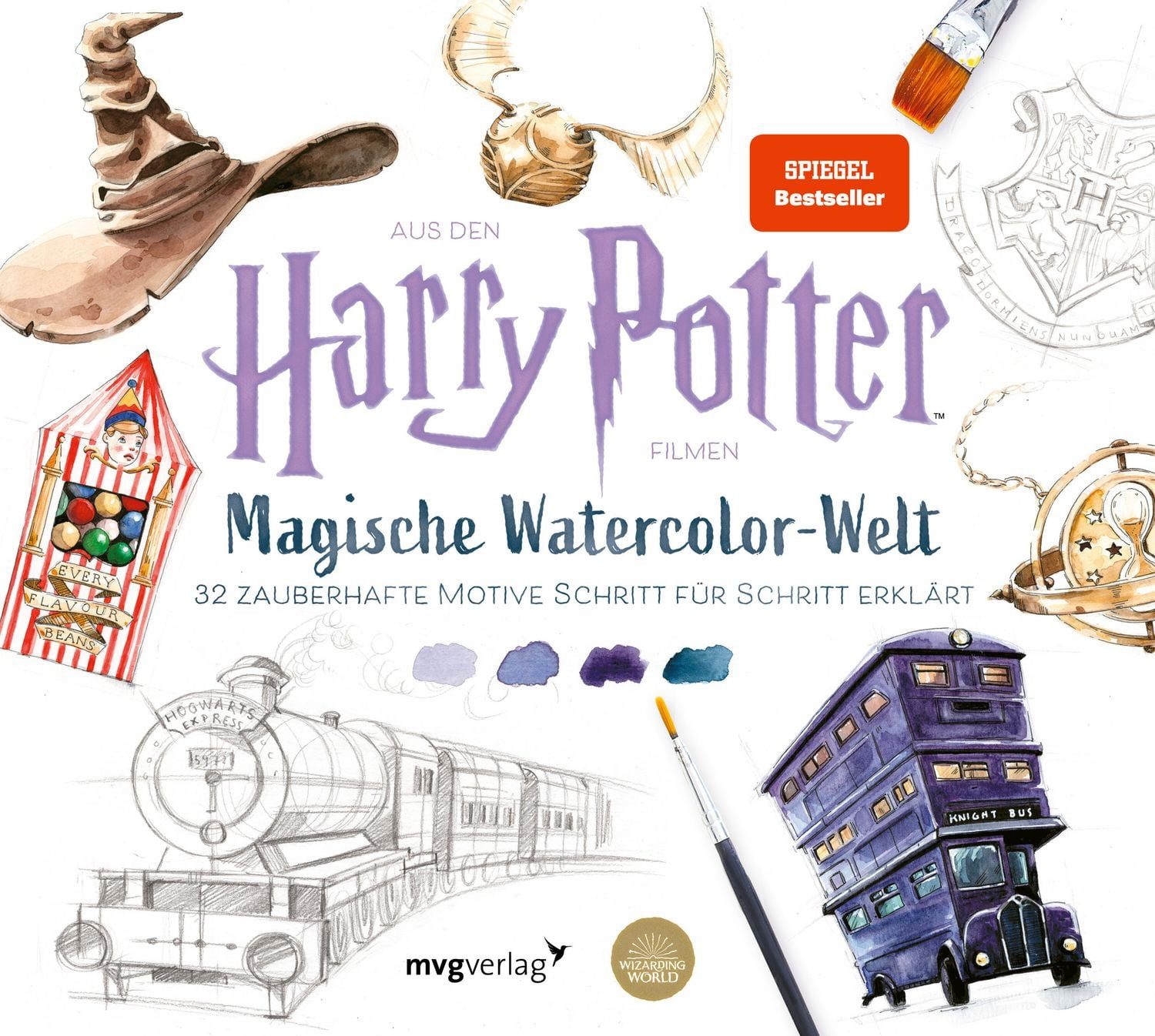 Magische Watercolor-Welt / Tugce Audoire, 32 zauberhafte Motive Schritt für Schritt erklärt Harry Potter Watercolor: Von Hogwarts bis zum Patronus