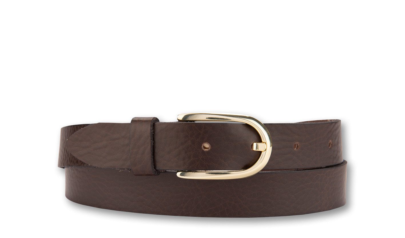 BERND GÖTZ Ledergürtel Ledergürtel im schmalen Stil mit Goldschließe