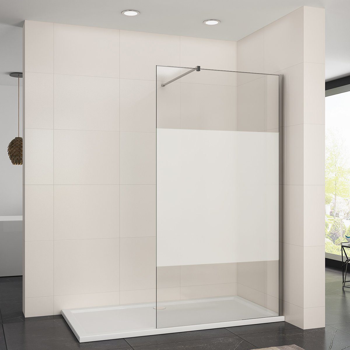 SONNI Walk-in-Dusche Walk in Duschwand Duschabtrennung 80-140 x 200cm, 8mm günstig online kaufen