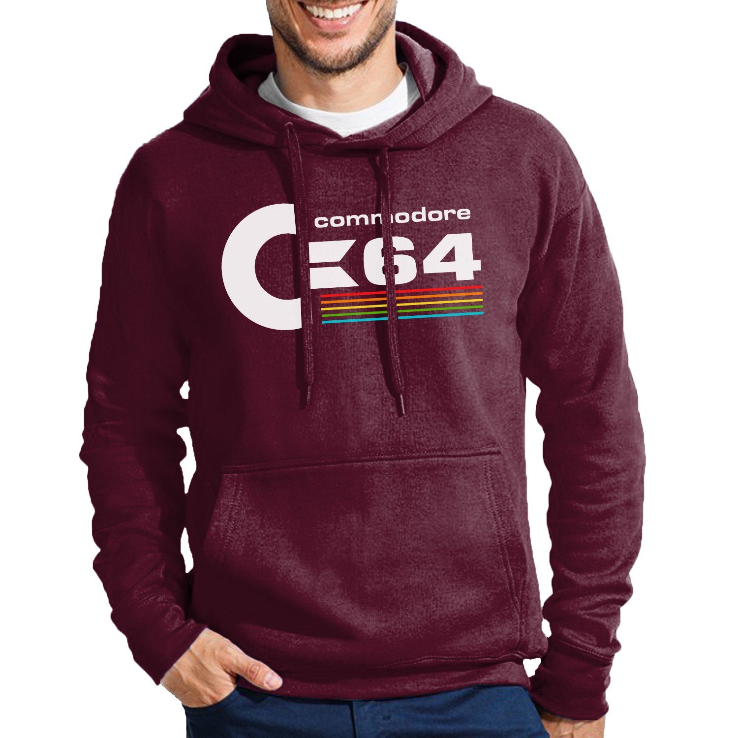 Amige Brownie Commodore Burgund Blondie Hoodie Nintendo 64 Mit Kapuze & Konsole Herren