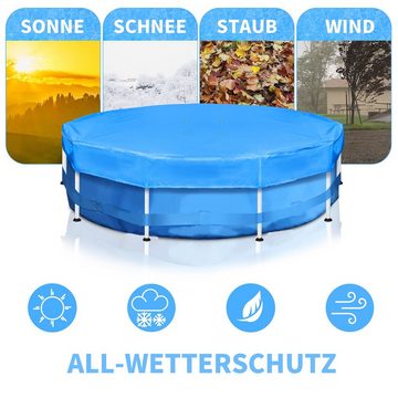 Sekey Pool-Abdeckplane Poolabdeckung Rund Swimmingpool Abdeckplane Sommer & Winter Schwimmbad, aus 420D Oxford, keine zusätzlichen Befestigungen nötig