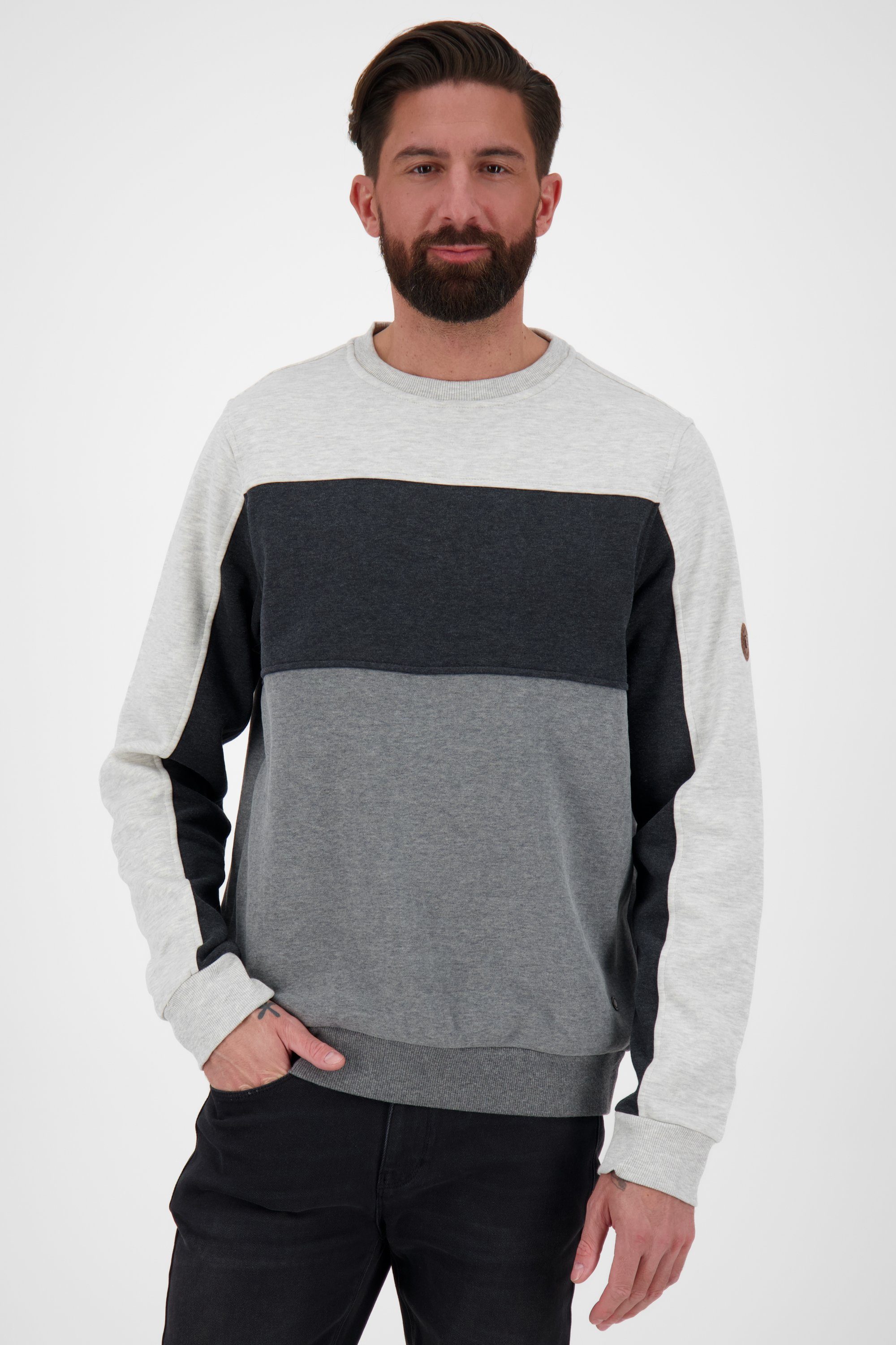 [Herbst-/Winterschlussverkauf] & Crewneck Herren Sweatshirt A VinceAK Kickin melange cloudy Sweatshirt Alife