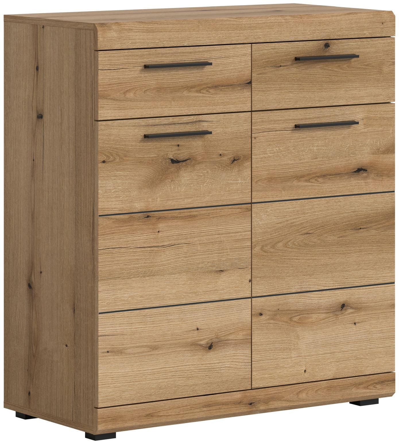xonox.home Kommode Kommode Scout, Evoke Oak Nachbildung Softclose Melamin Modern 90x96x37 cm