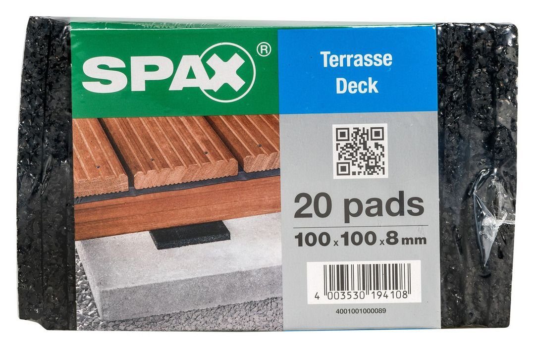 SPAX Terrassendielen Spax Terrassen Pads 100 x 100 x 8 mm - - 20 Stk.