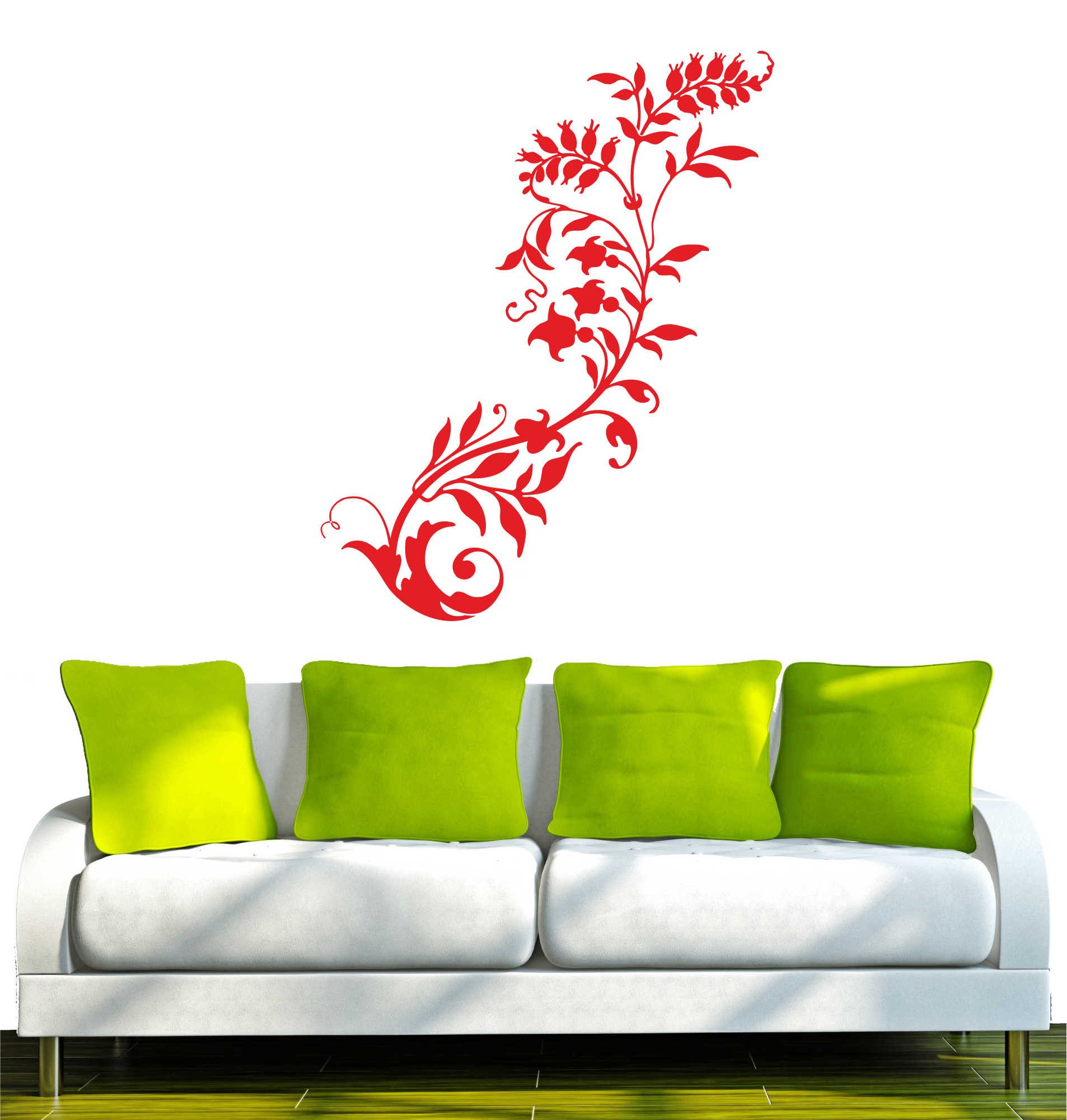 INDIGOS UG Wandtattoo Wandtattoo - Wandaufkleber - w300 Blume Ranke Pflanze