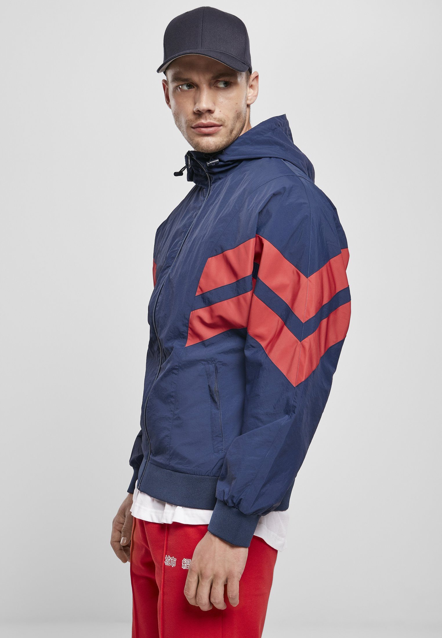 Panel darkblue/cityred CLASSICS Track Crinkle Outdoorjacke Jacket Herren (1-St) URBAN