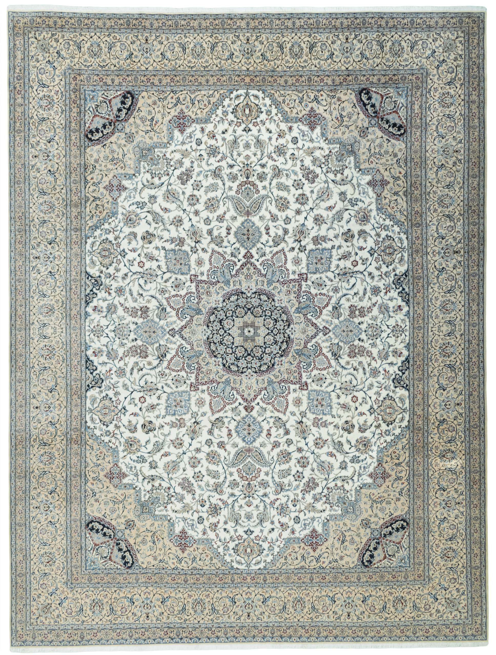 CABBEL Orientteppich 419x317 cm Perser Nain 6La Beige Korkwolle Handgeknüpft Klassisch, rechteckig, Höhe: 6 mm, 100% Korkwolle – robust, langlebig, sehr hohe Knüpfdichte