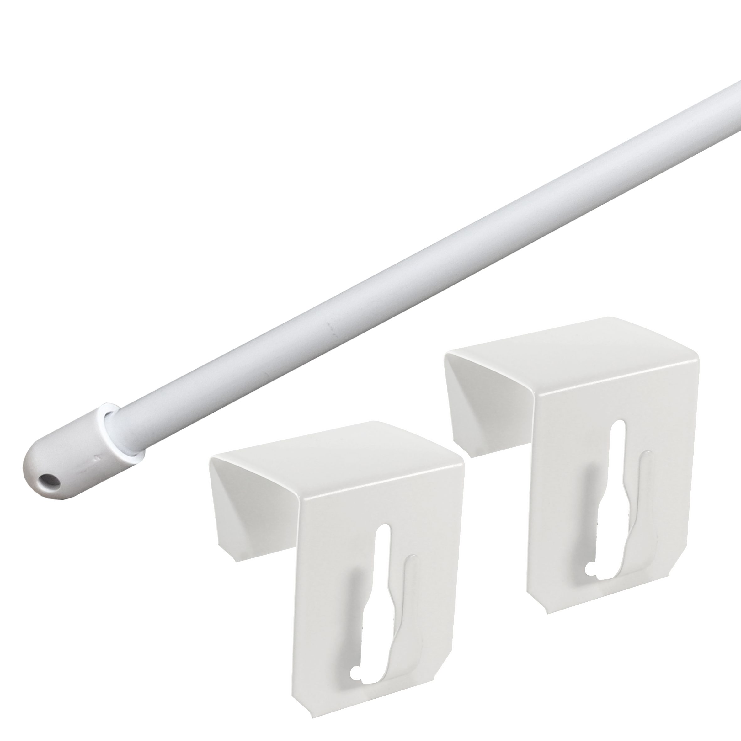 dekondo Gardinenstange "Florida", weiß, ausziehbar, Fensterhaken oben am Fe günstig online kaufen