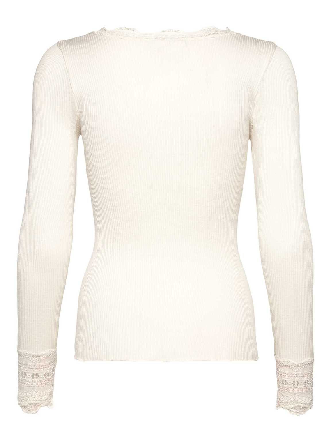 rosemunde Langarmshirt RWBenita Seiden-Shirt mit Spitze