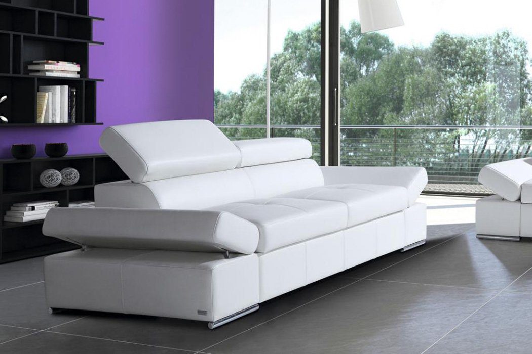 JVmoebel Sofa 2 Sitzer Couch Design Polster Modern Neu Bettfunktion, Made in Europe Weiß