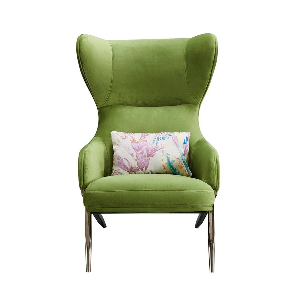 Sessel Beige Relaxsessel aus Leder mit Lounge-Design