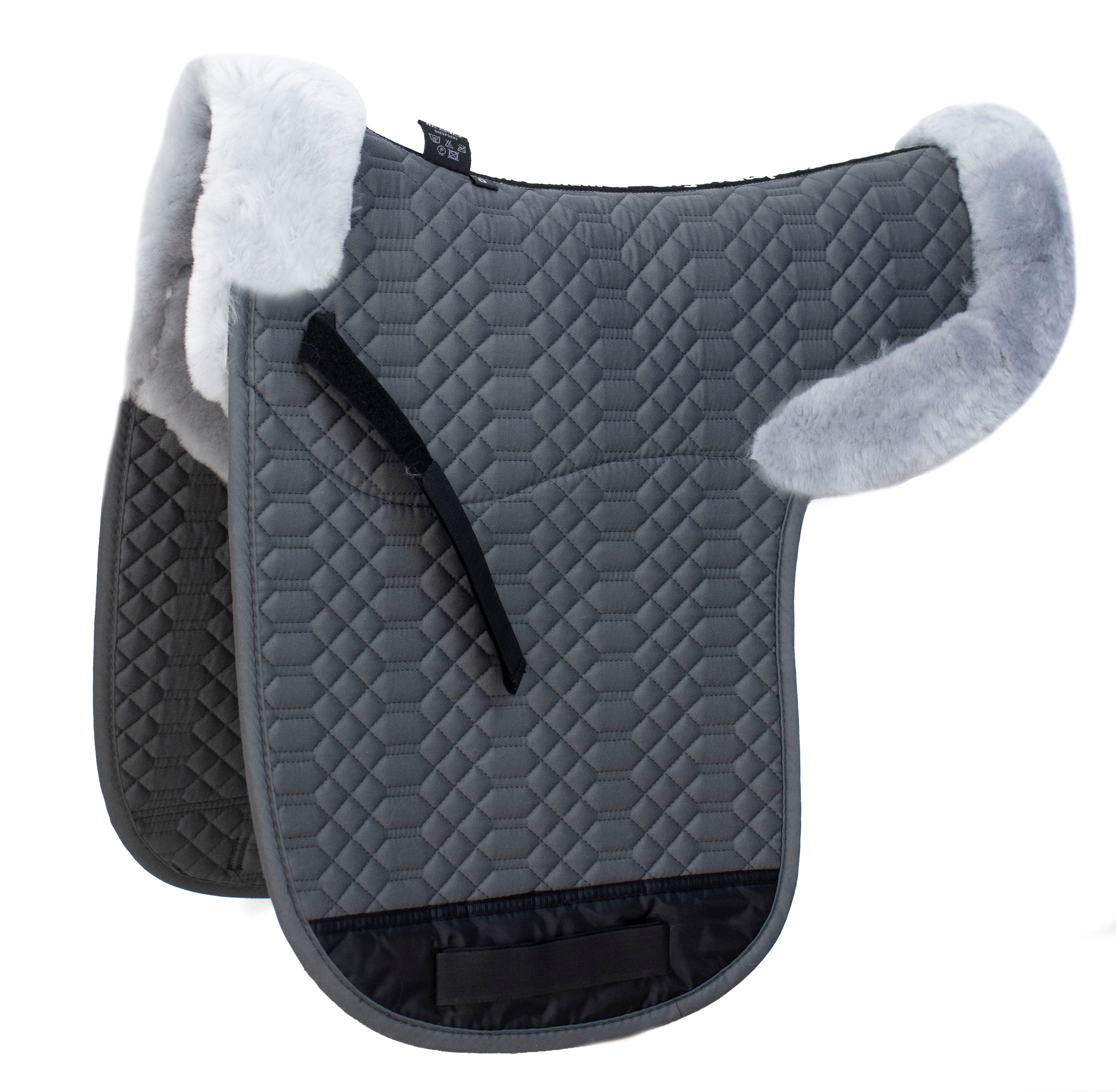 Engel Reitsport Sattelpad Satteldecke SADEK2 Lammfell & Baumwollsteppstoff Fell in Sattellage