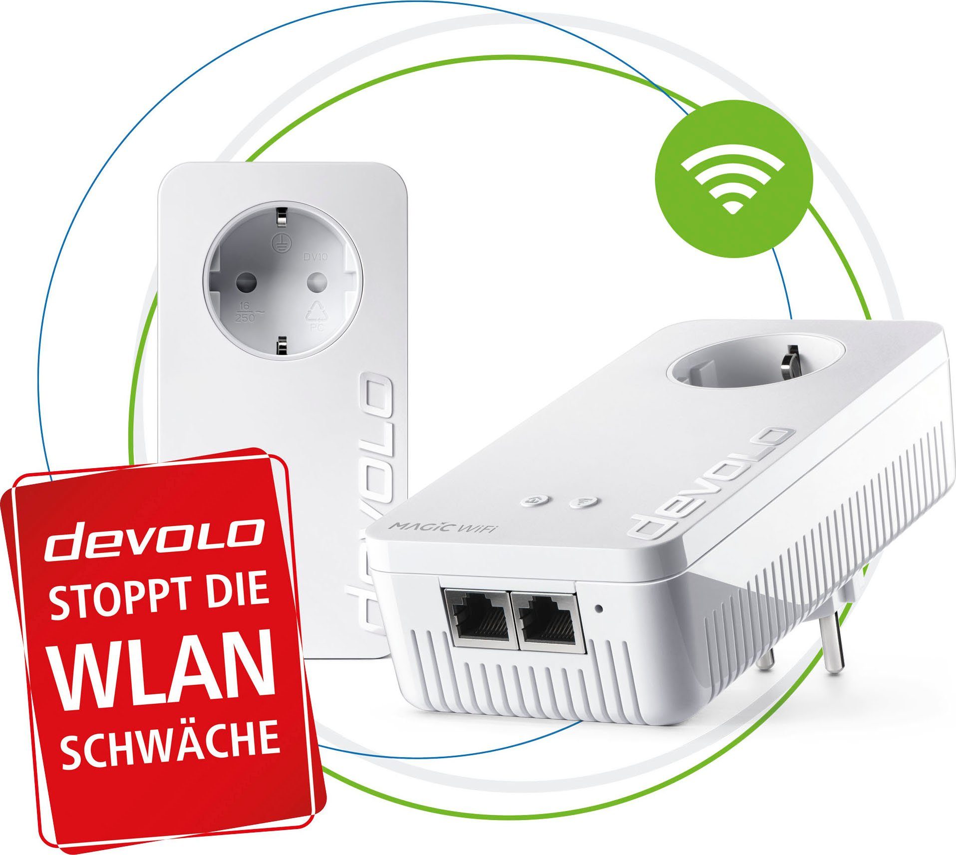 LAN, Powerline WiFi DEVOLO + (1200Mbit, 3x WLAN-Router Magic Mesh) Starter Kit WLAN, ac 1
