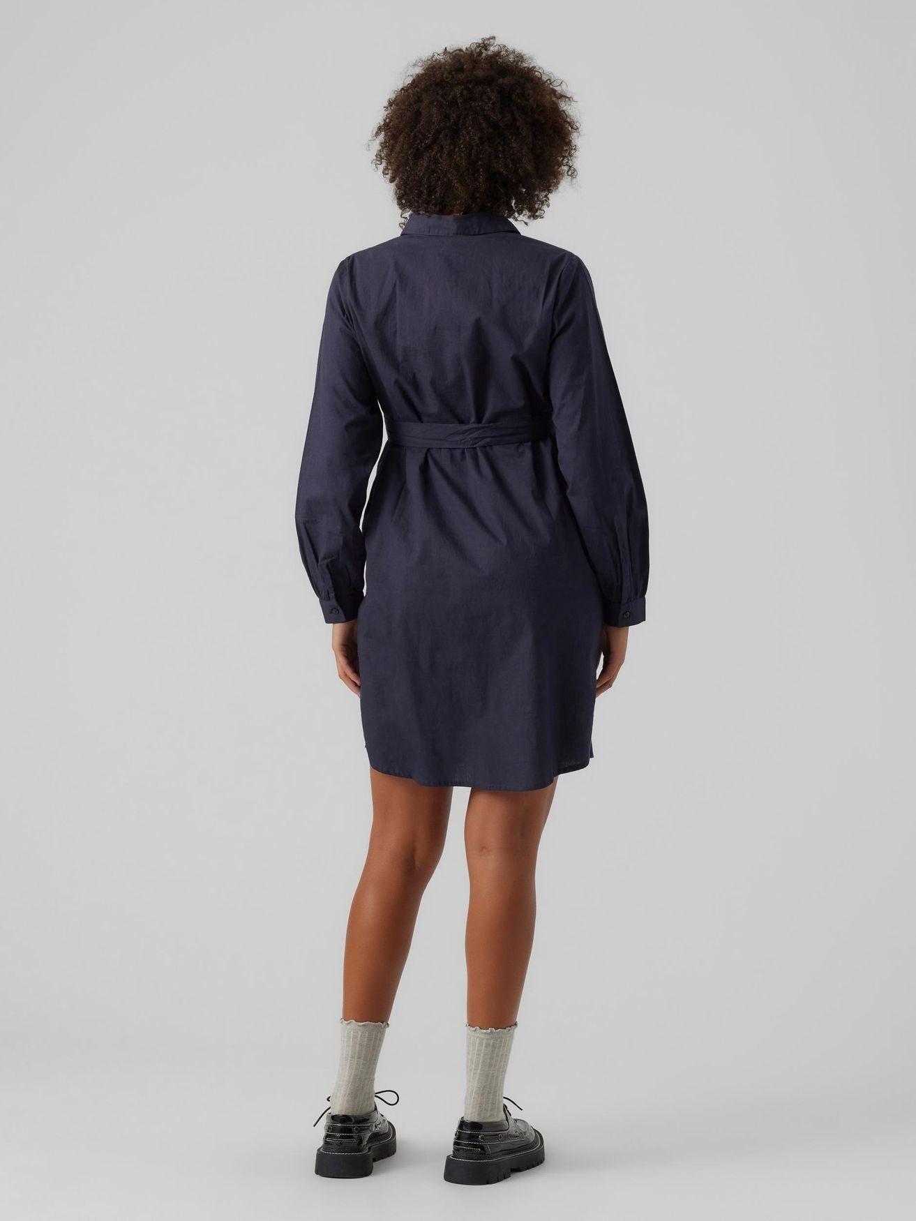 Mamalicious Shirtkleid Mini Umstands Kleid MLNANNA (lang) in Navy 5005 Bluse Still Mode Langarm Schwangerschaft
