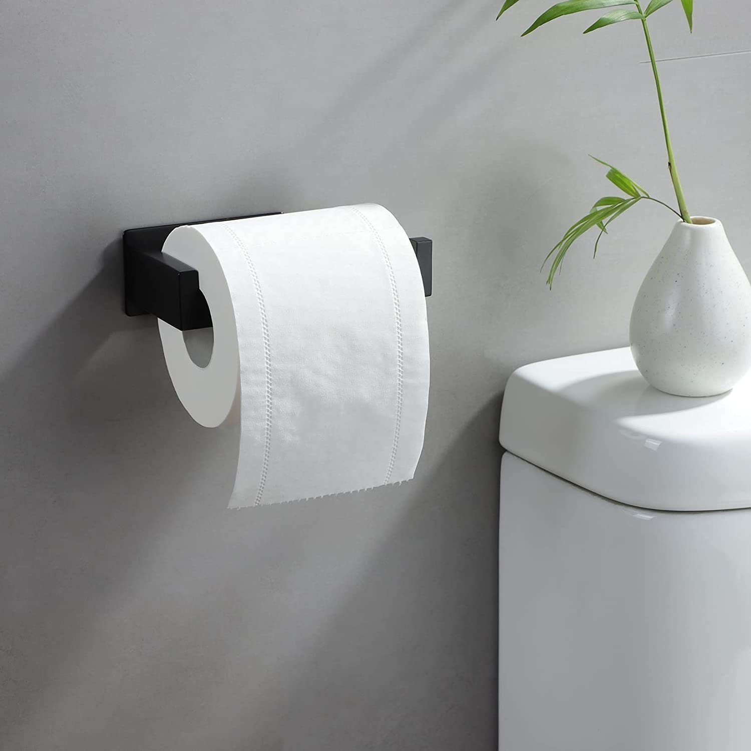 Haiaveng Toilettenpapierhalter Toilettenpapierhalter, kein Bohren Bohren schwarz, erforderlich, Kein
