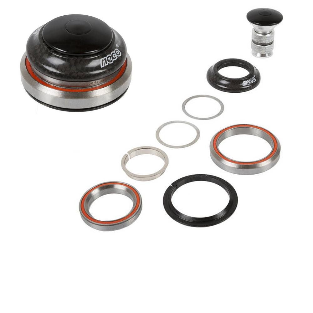 Neco Fahrradlenker NECO Steuersatz Taper 1 1/8'' oben 1,5 '' unten Alu schwarz