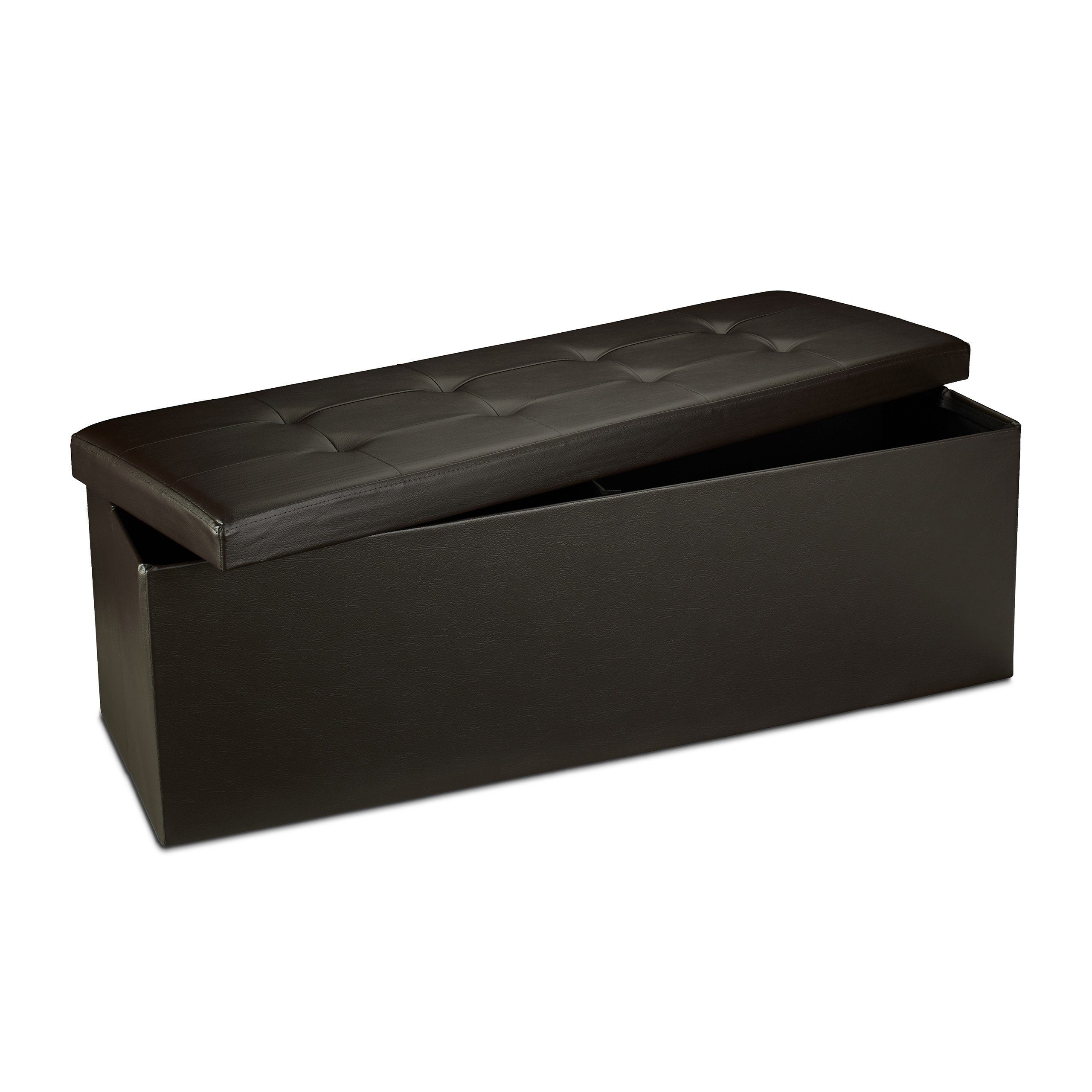 relaxdays Sitzbank Faltbare Sitzbank aus Kunstleder, braun