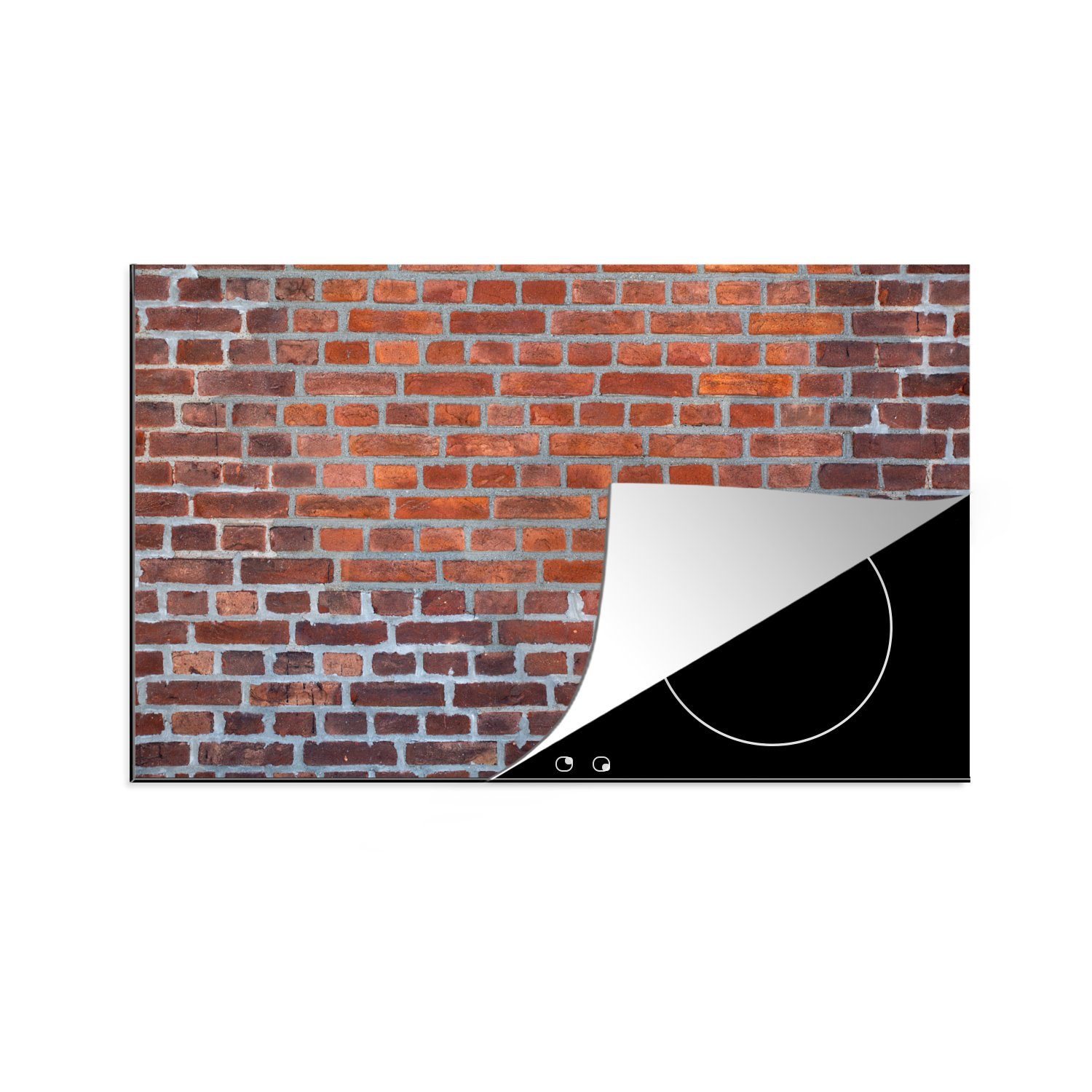 MuchoWow Herdblende-/Abdeckplatte Mauer - Stein - Ziegel, Vinyl, (1 tlg), 81x52 cm, Induktionskochfeld Schutz für die küche, Ceranfeldabdeckung